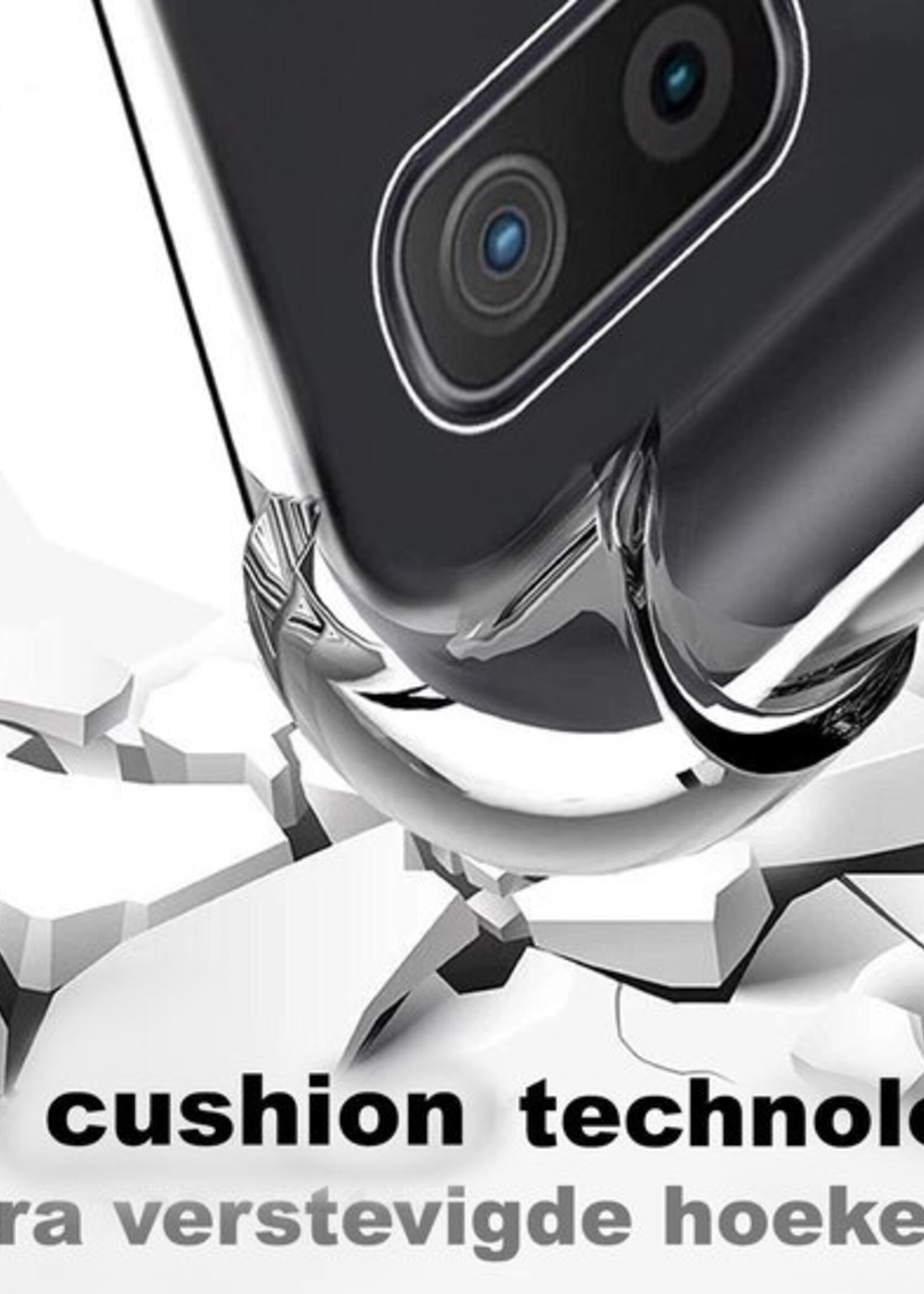 BTH Hoesje Geschikt voor Samsung A70 Hoesje Siliconen Shock Proof Case Hoes - Hoes Geschikt voor Samsung Galaxy A70 Hoes Cover Case Shockproof - Transparant - 2 PACK