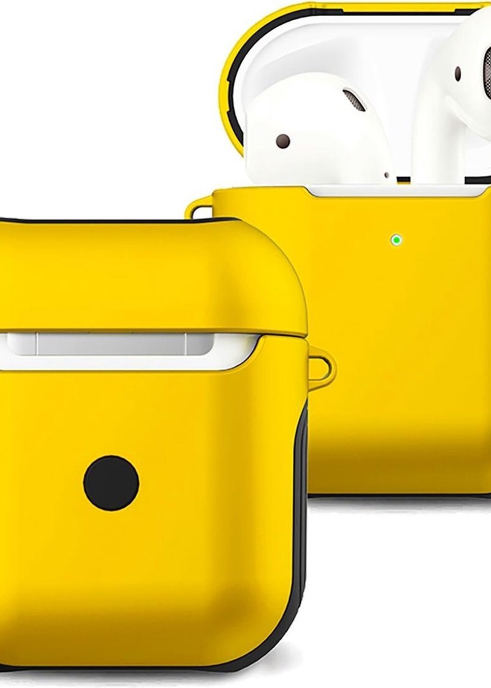 BTH Case Geschikt voor AirPods 1 Hoesje Hoes Hard Cover - Hoesje Geschikt voor Apple Airpods 1 Case - Geel