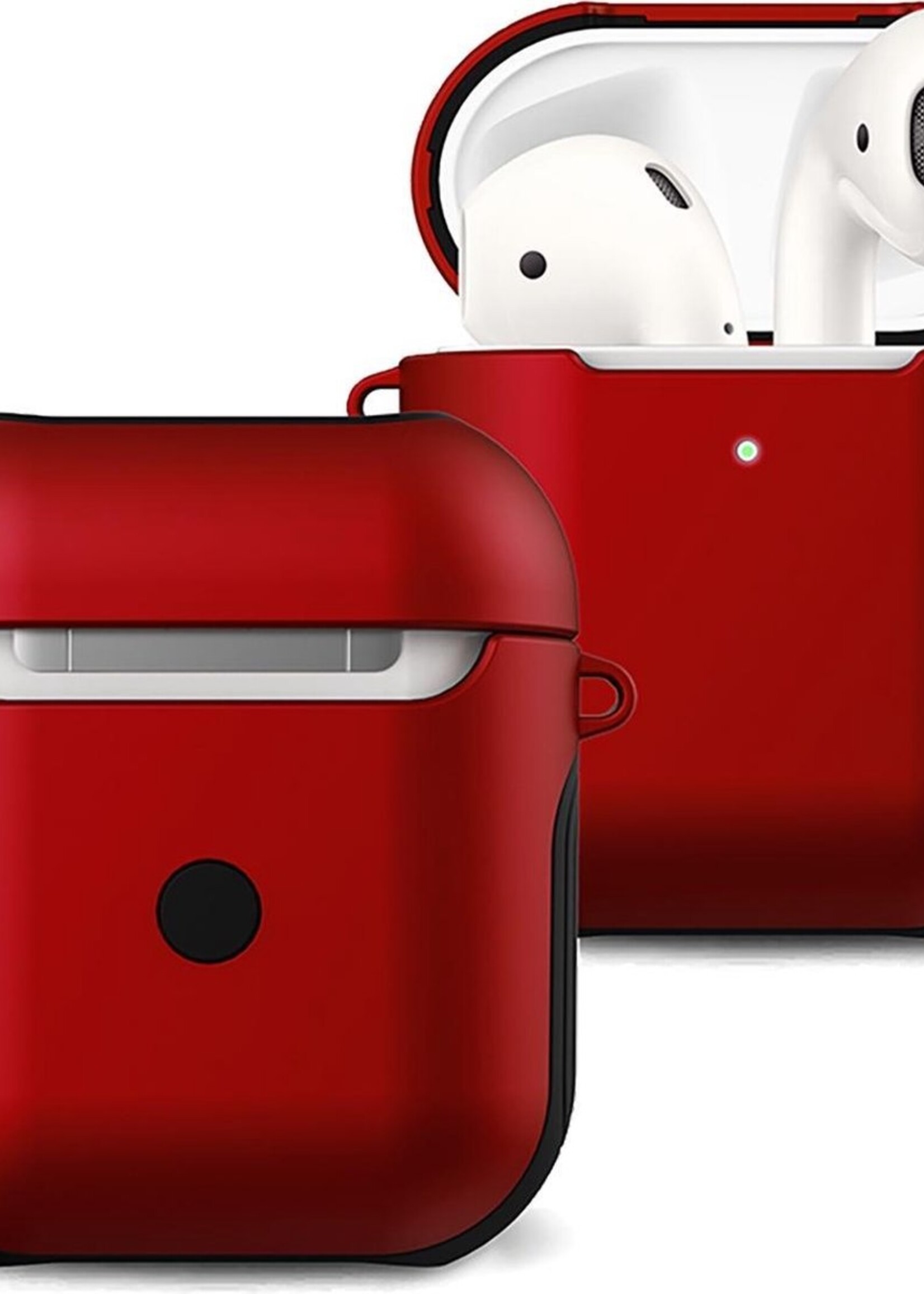 BTH Case Geschikt voor AirPods 2 Hoesje Hoes Hard Cover - Hoesje Geschikt voor Apple Airpods 2 Case - Rood