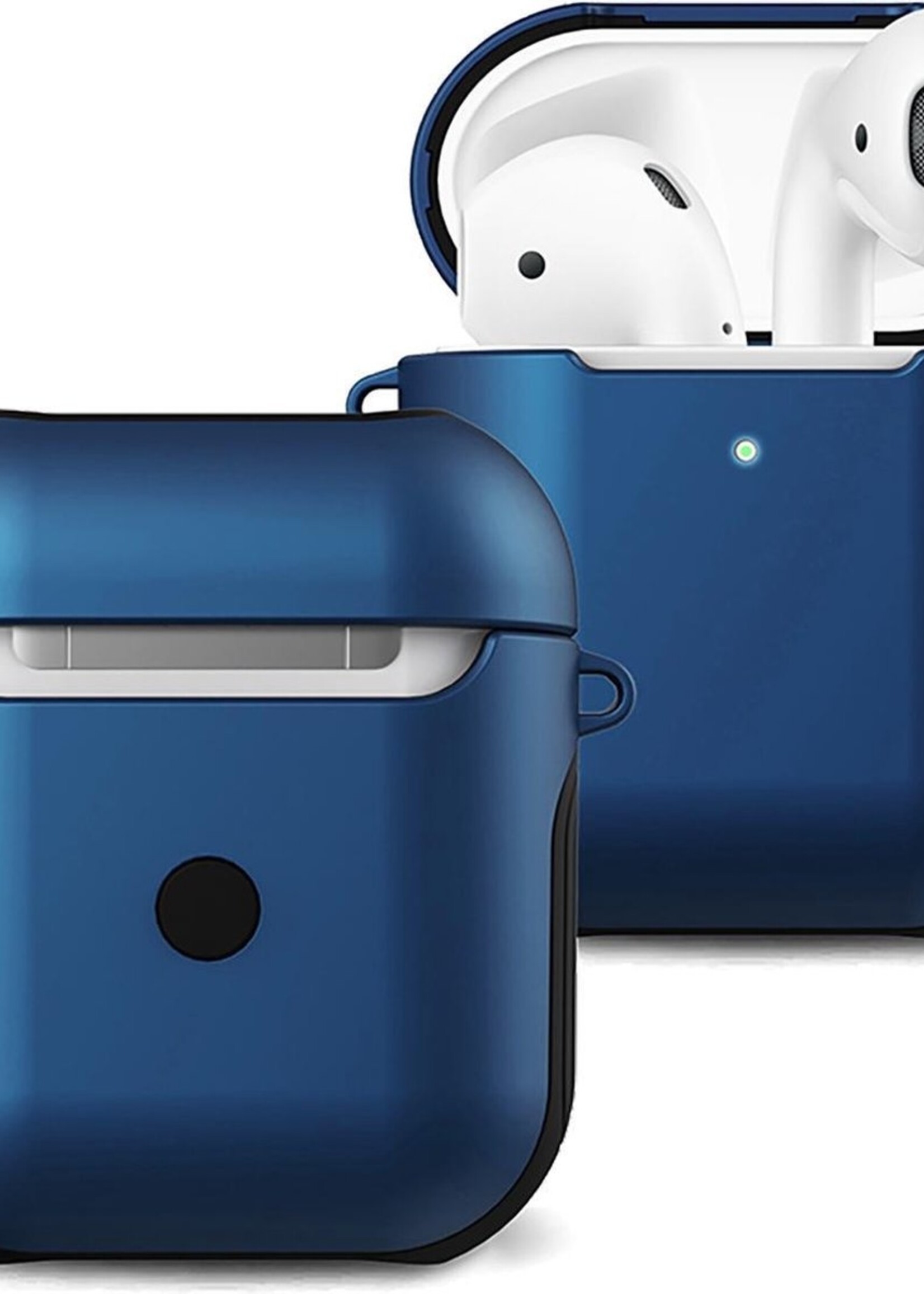 BTH Case Geschikt voor AirPods Hoesje Hoes Hard Cover - Hoesje Geschikt voor Apple Airpods 1/2 Case - Blauw