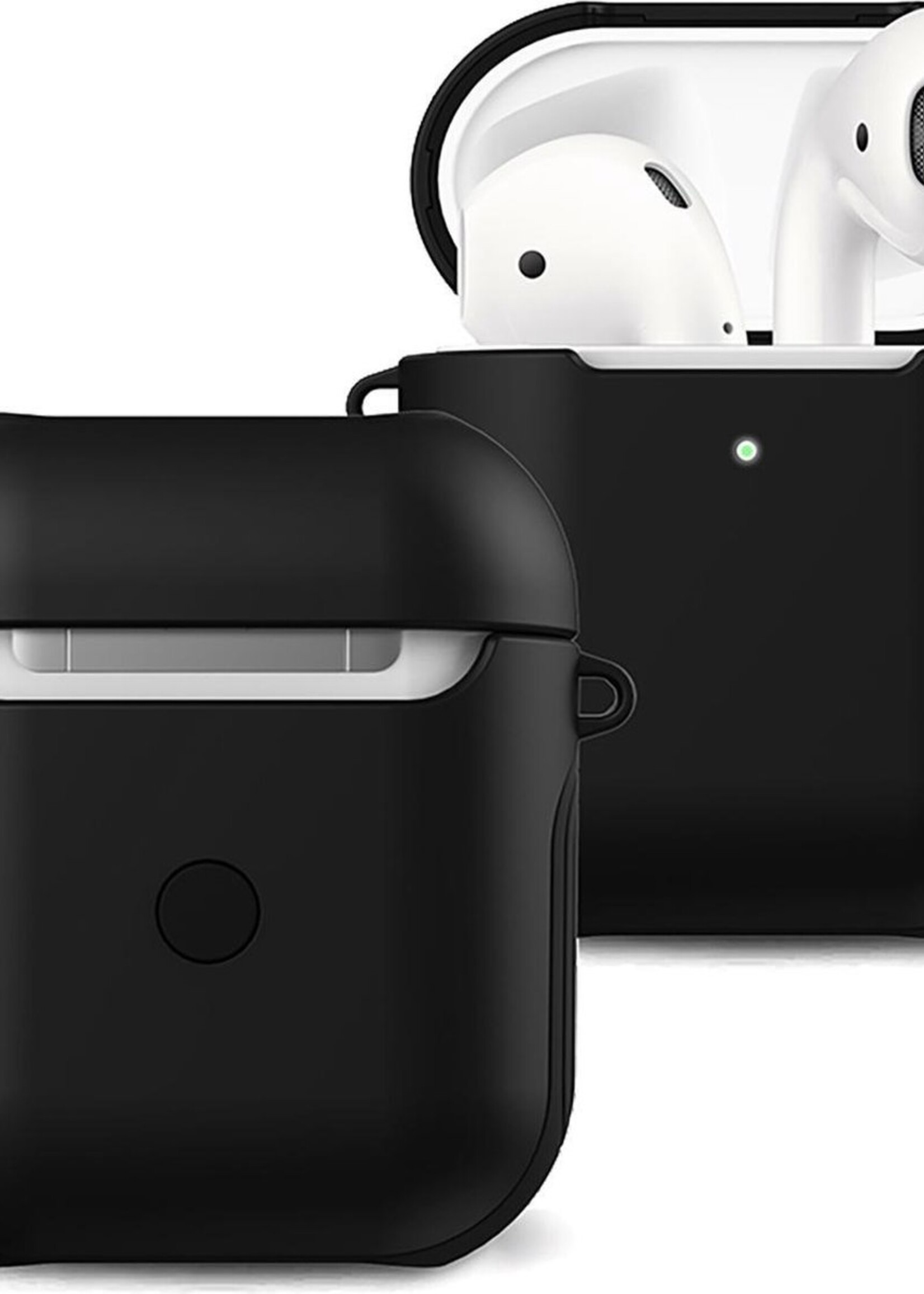 BTH Case Geschikt voor AirPods Hoesje Hoes Hard Cover - Hoesje Geschikt voor Apple Airpods 1/2 Case - Zwart