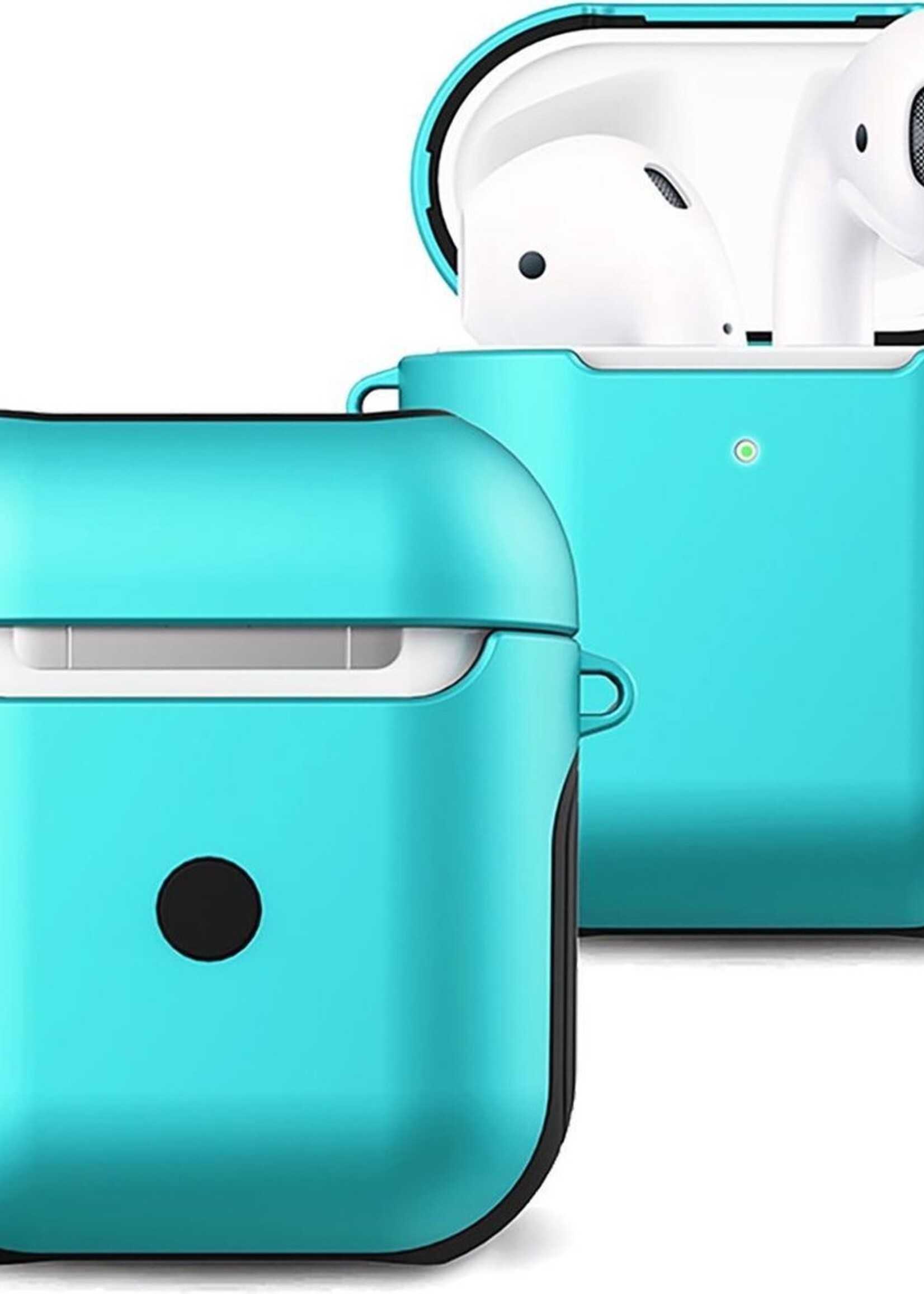 BTH Case Geschikt voor AirPods Hoesje Hoes Hard Cover - Hoesje Geschikt voor Apple Airpods 1/2 Case - Groen