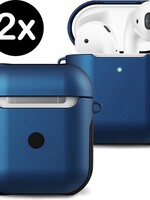 BTH BTH Hoesje Voor Apple AirPods 1 Case Hard Cover - Donker Blauw - 2 PACK