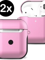 BTH BTH Hoesje Voor Apple AirPods 1 Case Hoes Hard Cover - Licht Roze - 2 PACK