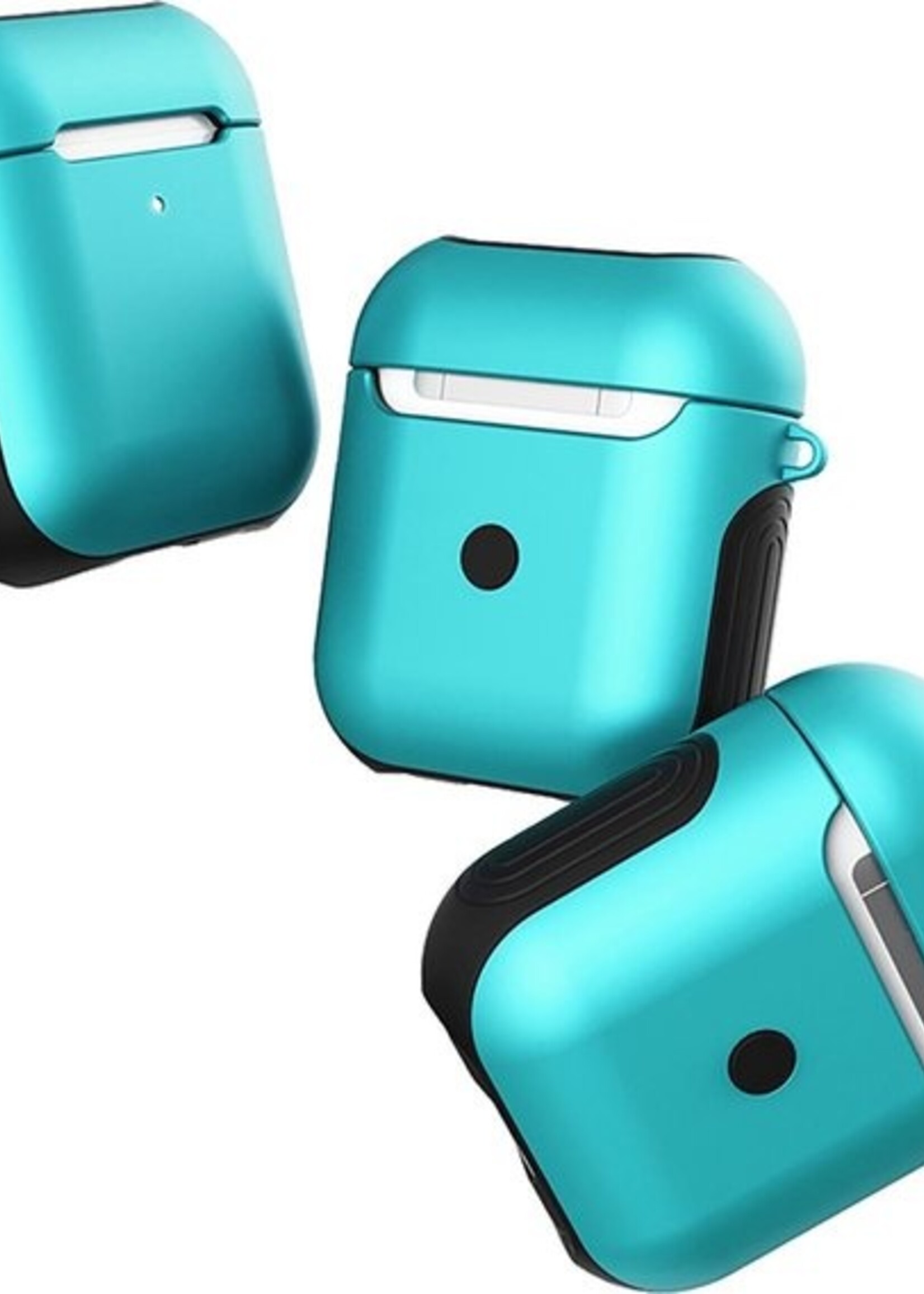 BTH Case Geschikt voor AirPods 1 Hoesje Hoes Hard Cover - Hoesje Geschikt voor Apple Airpods 1 Case - Mintgroen - 2 PACK
