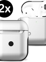 BTH BTH Hoes Voor Apple AirPods 2 Case Hoesje Hard Cover - Wit - 2 PACK