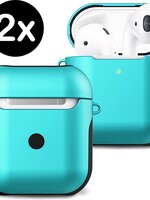 BTH BTH Hoesje Voor Apple AirPods 2 Case Hoes Hard Cover - Mint Groen - 2 PACK