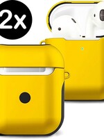BTH BTH Hoes Voor Apple AirPods 2 Hoesje Case Hard Cover - Geel - 2 PACK