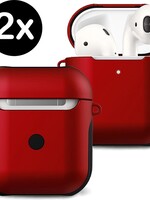 BTH BTH Hoes Voor Apple AirPods Hoesje Case Hard Cover - Rood - 2 PACK