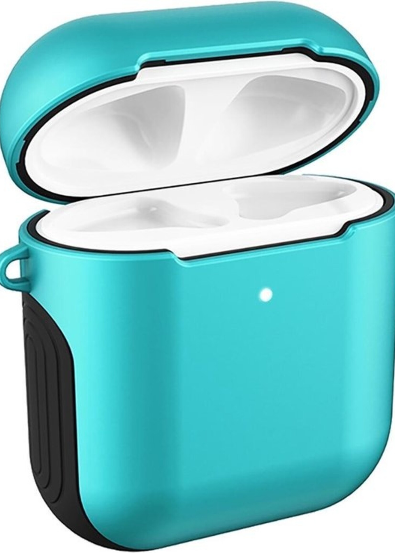 BTH Case Geschikt voor AirPods 1 Hoesje Hoes Hard Cover - Hoesje Geschikt voor Apple Airpods 1 Case - Mintgroen - 2 PACK