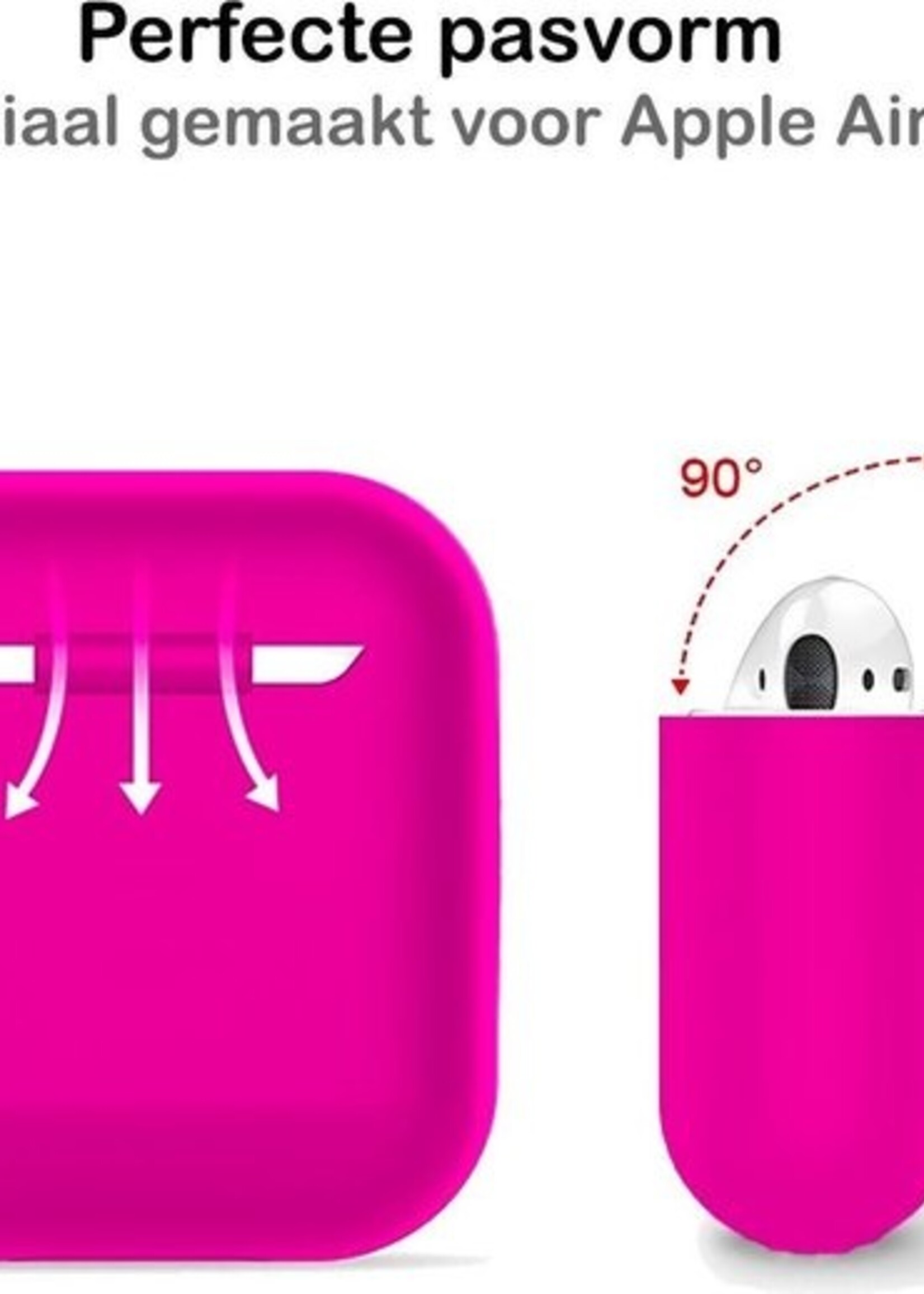 BTH Case Geschikt voor AirPods 2 Hoesje Hoes Siliconen Met Clip Cover Dun - Hoesje Geschikt voor Apple Airpods 2 Siliconen Met Clip - Roze