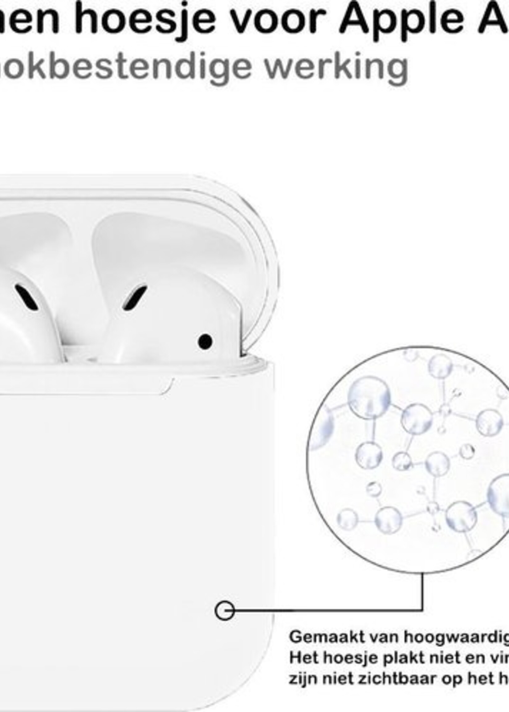 BTH Case Geschikt voor AirPods 2 Hoesje Hoes Siliconen Met Clip Cover Dun - Hoesje Geschikt voor Apple Airpods 2 Siliconen Met Clip - Wit