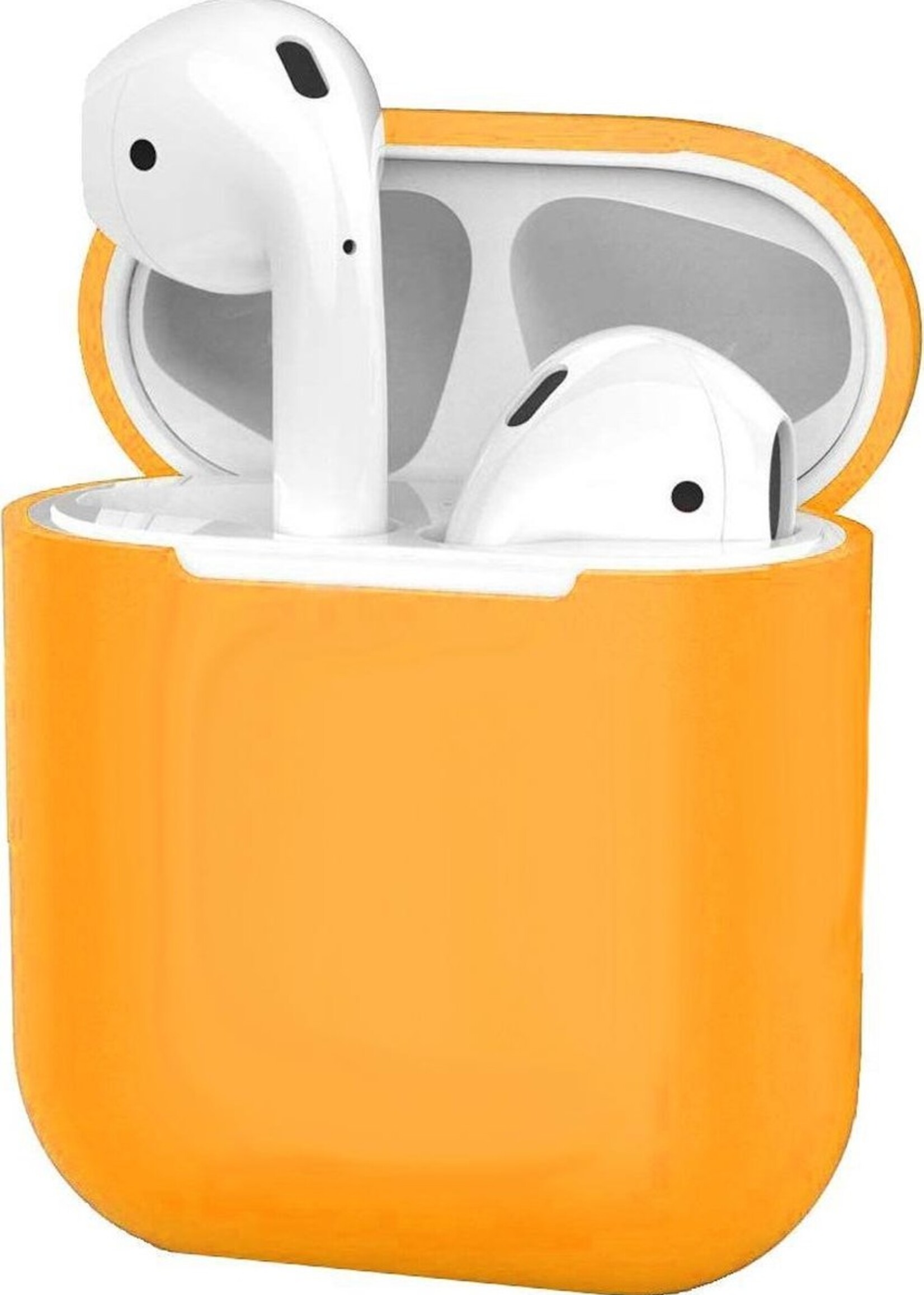 BTH Case Geschikt voor AirPods 2 Hoesje Hoes Siliconen Met Clip Cover Dun - Hoesje Geschikt voor Apple Airpods 2 Siliconen Met Clip - Oranje