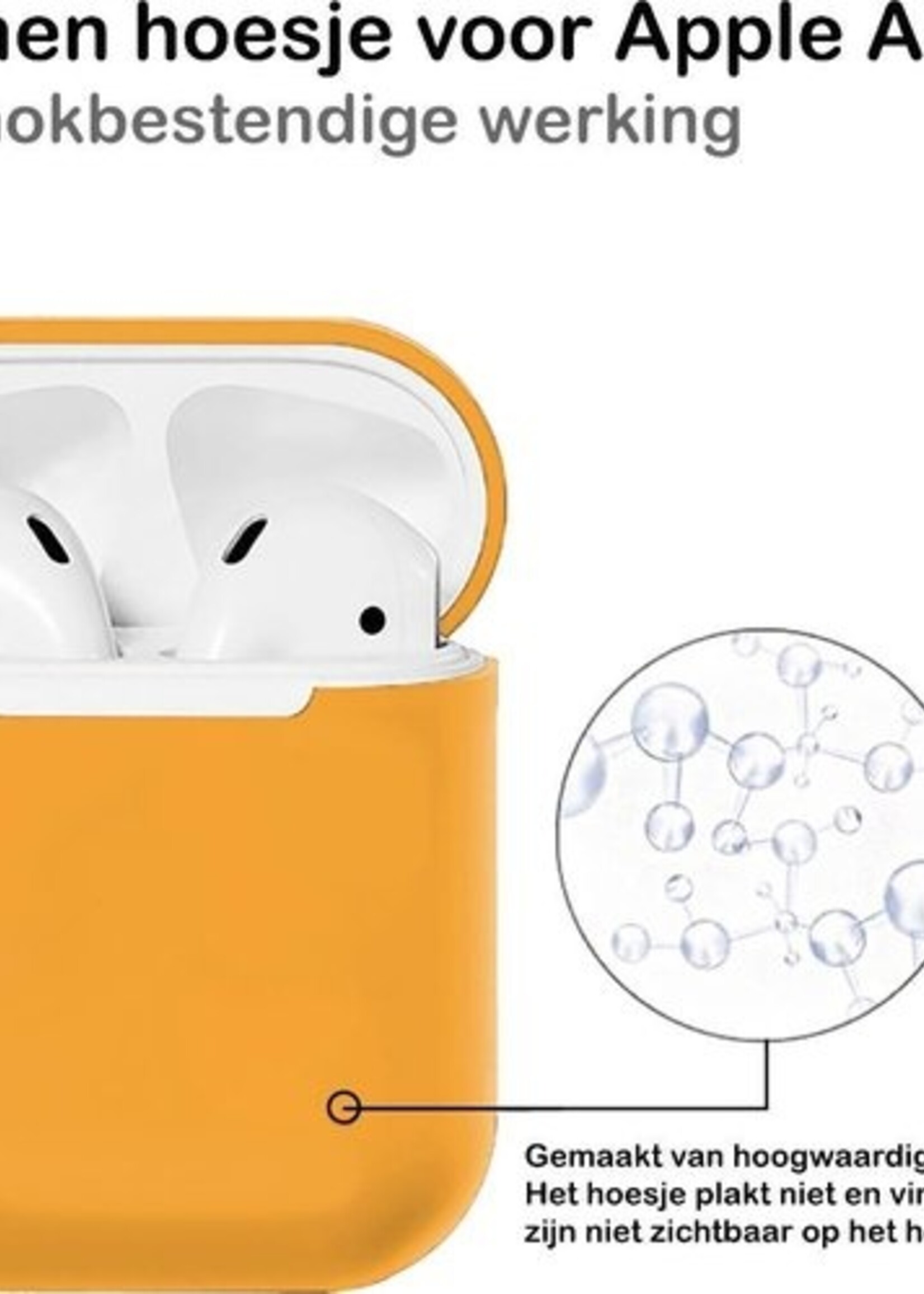 BTH Case Geschikt voor AirPods 2 Hoesje Hoes Siliconen Met Clip Cover Dun - Hoesje Geschikt voor Apple Airpods 2 Siliconen Met Clip - Oranje