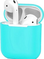 BTH BTH Siliconen Hoes voor Apple AirPods 2 Case Cover Ultra Dun Hoes - Cyaan