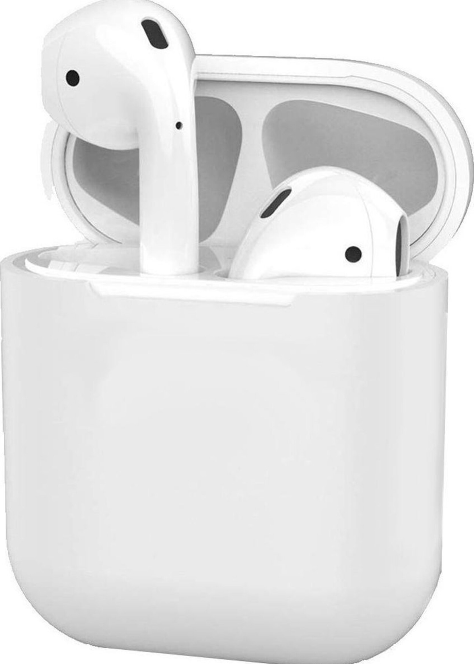 BTH Case Geschikt voor AirPods 2 Hoesje Hoes Siliconen Met Clip Cover Dun - Hoesje Geschikt voor Apple Airpods 2 Siliconen Met Clip - Transparant