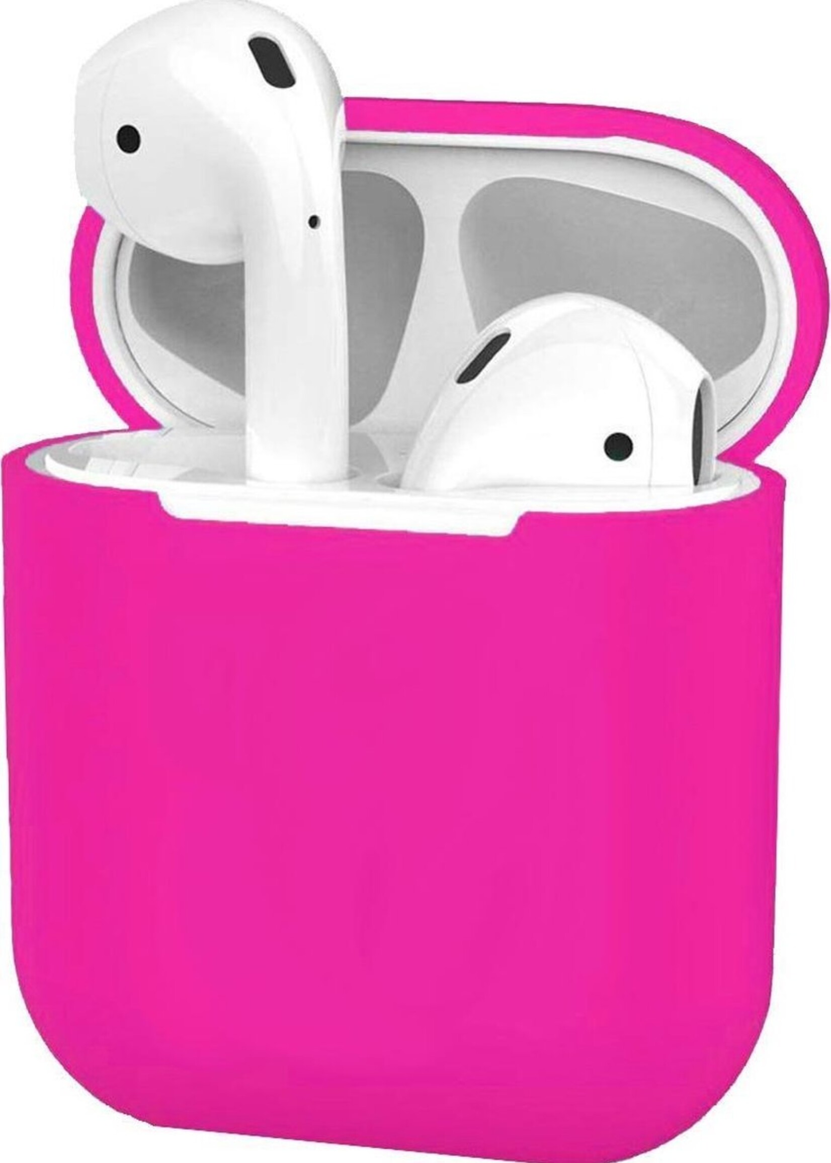 BTH Case Geschikt voor AirPods Hoesje Hoes Siliconen Met Clip Cover Dun - Hoesje Geschikt voor Apple Airpods 1/2 Siliconen Met Clip - Roze
