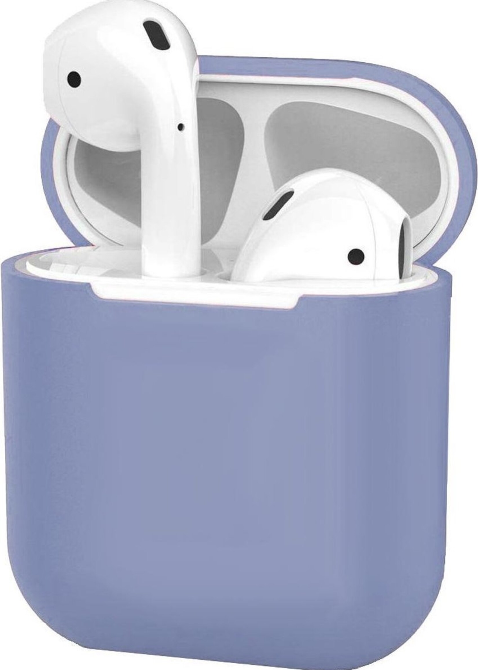 BTH Case Geschikt voor AirPods Hoesje Hoes Siliconen Met Clip Cover Dun - Hoesje Geschikt voor Apple Airpods 1/2 Siliconen Met Clip - Lila
