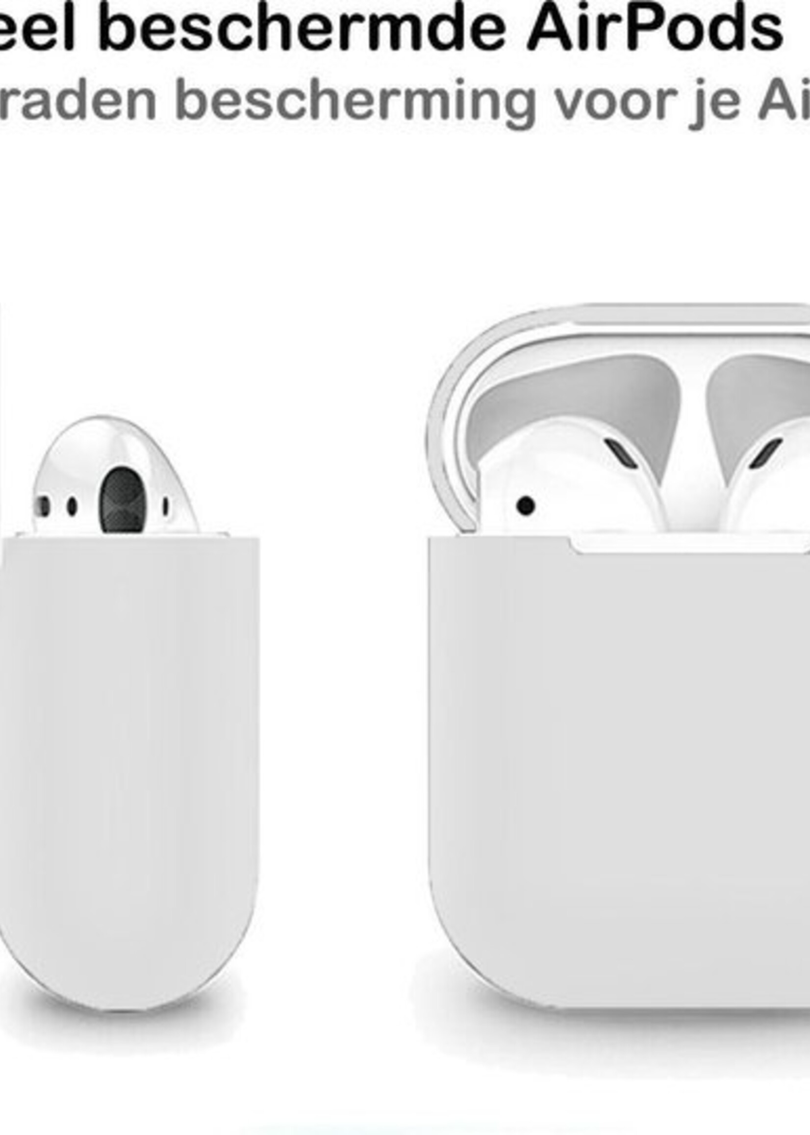 BTH Case Geschikt voor AirPods Hoesje Hoes Siliconen Met Clip Cover Dun - Hoesje Geschikt voor Apple Airpods 1/2 Siliconen Met Clip - Glow in the dark