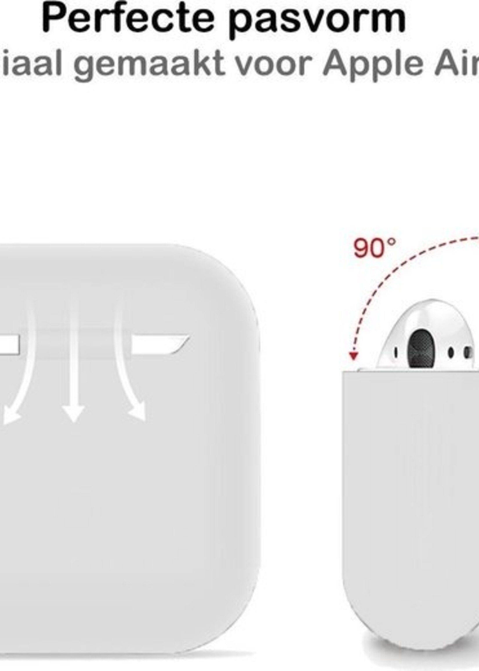 BTH Case Geschikt voor AirPods Hoesje Hoes Siliconen Met Clip Cover Dun - Hoesje Geschikt voor Apple Airpods 1/2 Siliconen Met Clip - Glow in the dark