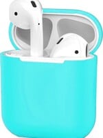 BTH BTH Hoes voor Apple AirPods Hoesje Case Siliconen Cover Ultra Dun - Cyaan