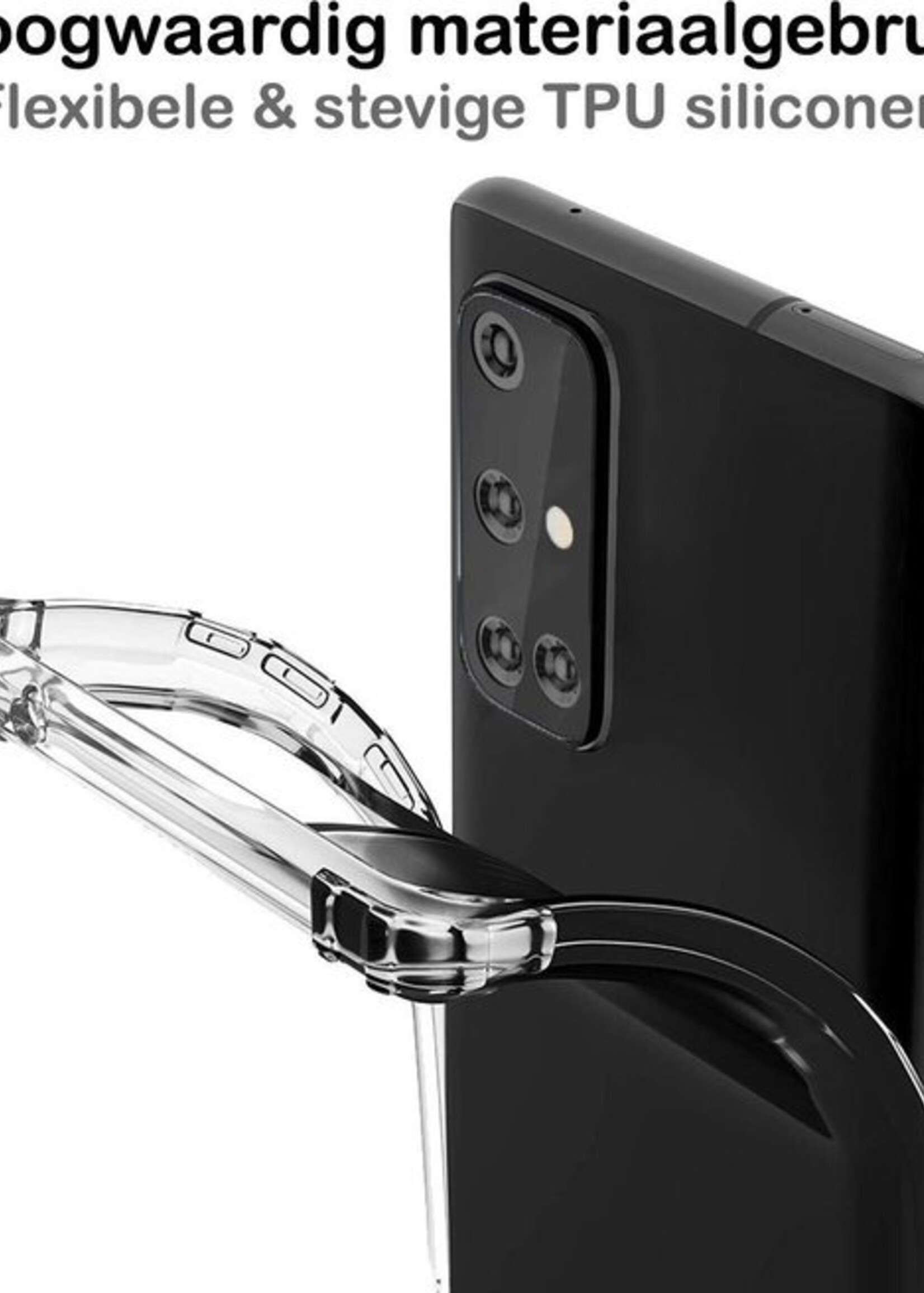 BTH Hoesje Geschikt voor Samsung A51 Hoesje Siliconen Shock Proof Case Hoes - Hoes Geschikt voor Samsung Galaxy A51 Hoes Cover Case Shockproof - Transparant