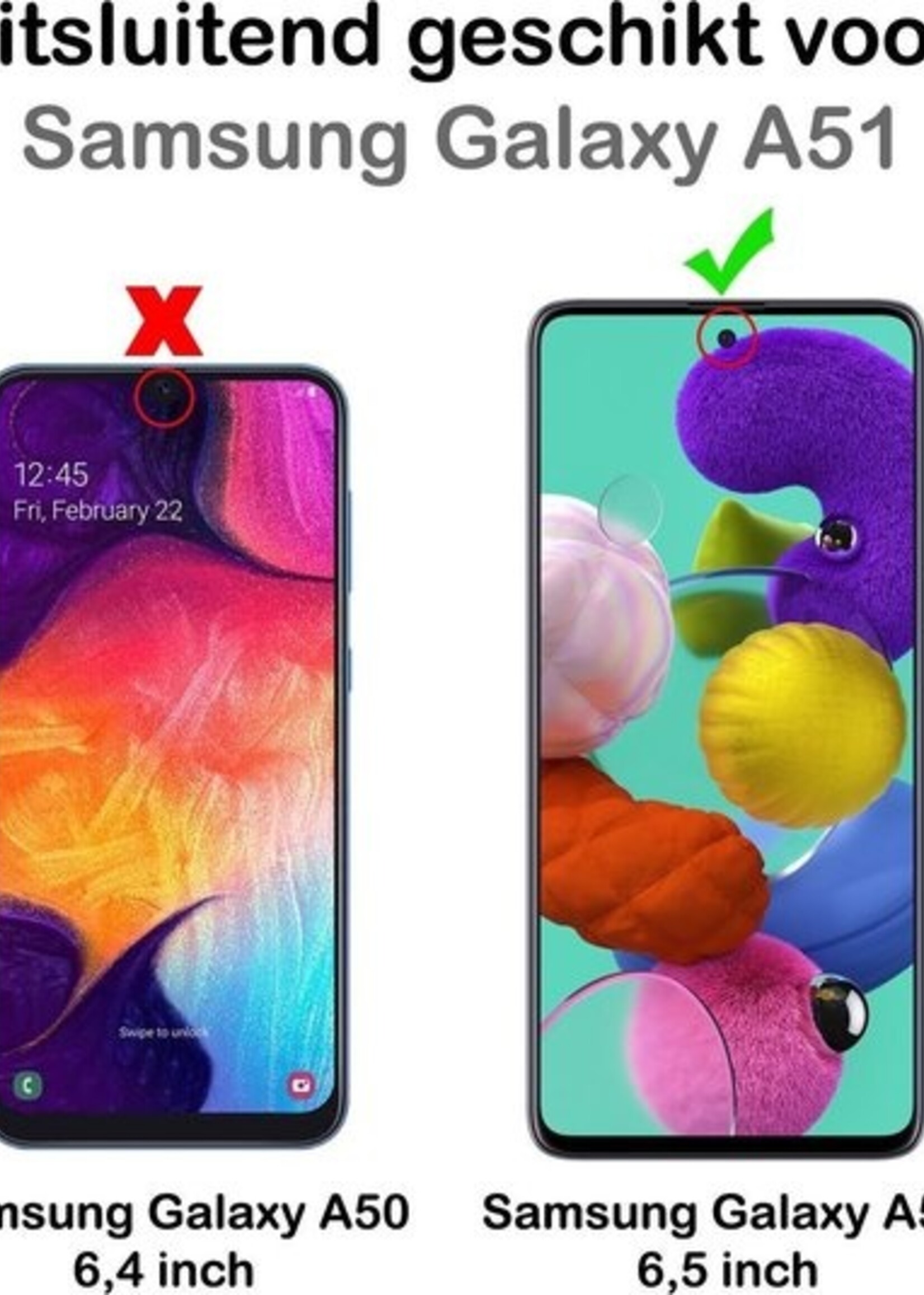 BTH Screenprotector Geschikt voor Samsung A51 Screenprotector Glas Gehard Tempered Glass - Screenprotector Geschikt voor Samsung Galaxy A51 Screen Protector Screen Cover