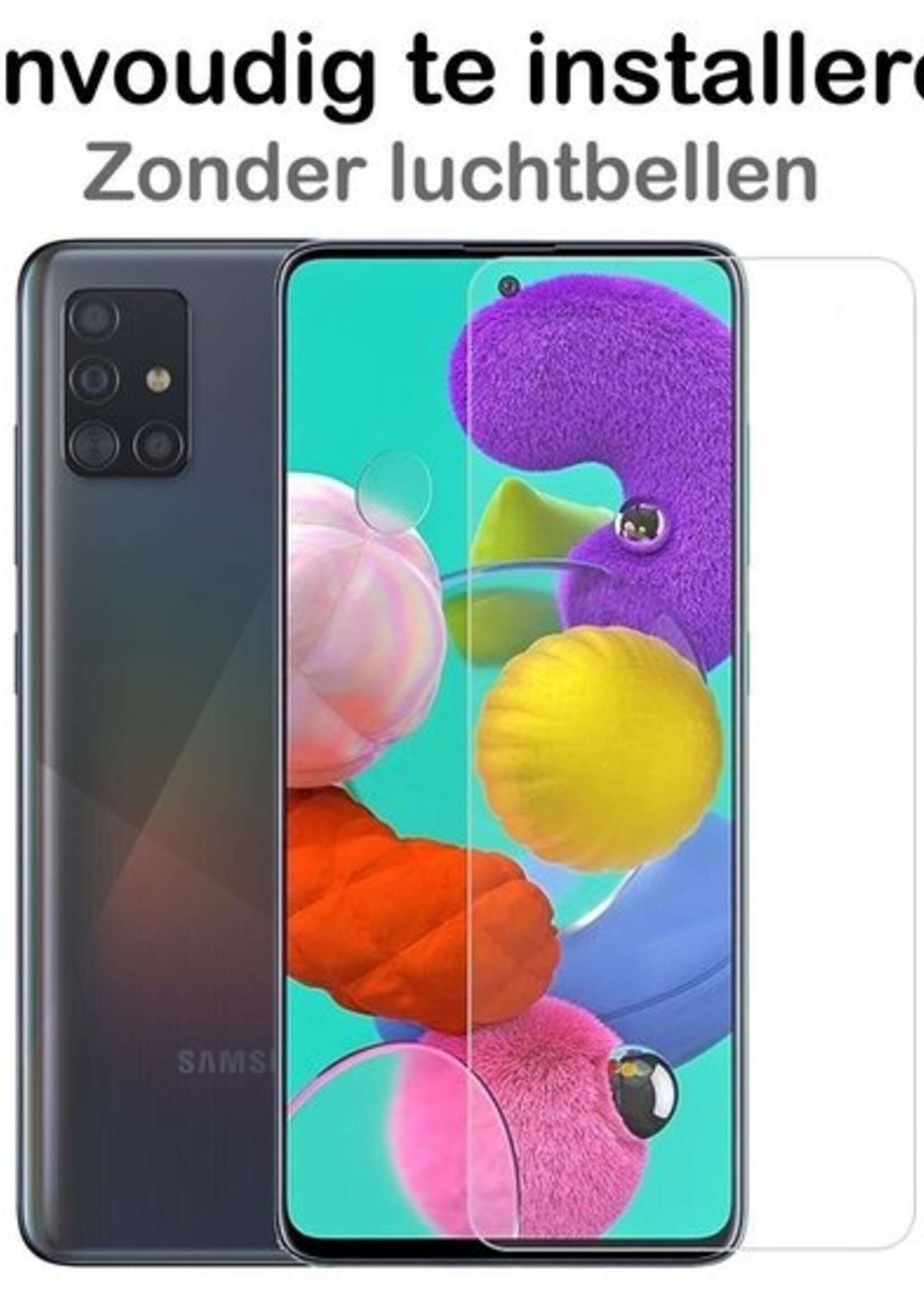 BTH Hoesje Geschikt voor Samsung A71 Hoesje Siliconen Shock Proof Case Hoes Met Screenprotector - Hoes Geschikt voor Samsung Galaxy A71 Hoes Cover Case Shockproof - Transparant