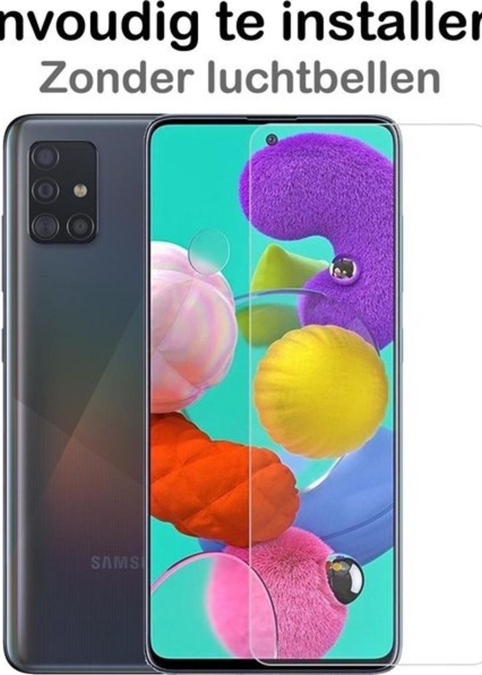 BTH Screenprotector Geschikt voor Samsung A71 Screenprotector Glas Gehard Tempered Glass - Screenprotector Geschikt voor Samsung Galaxy A71 Screen Protector Screen Cover - 3 PACK