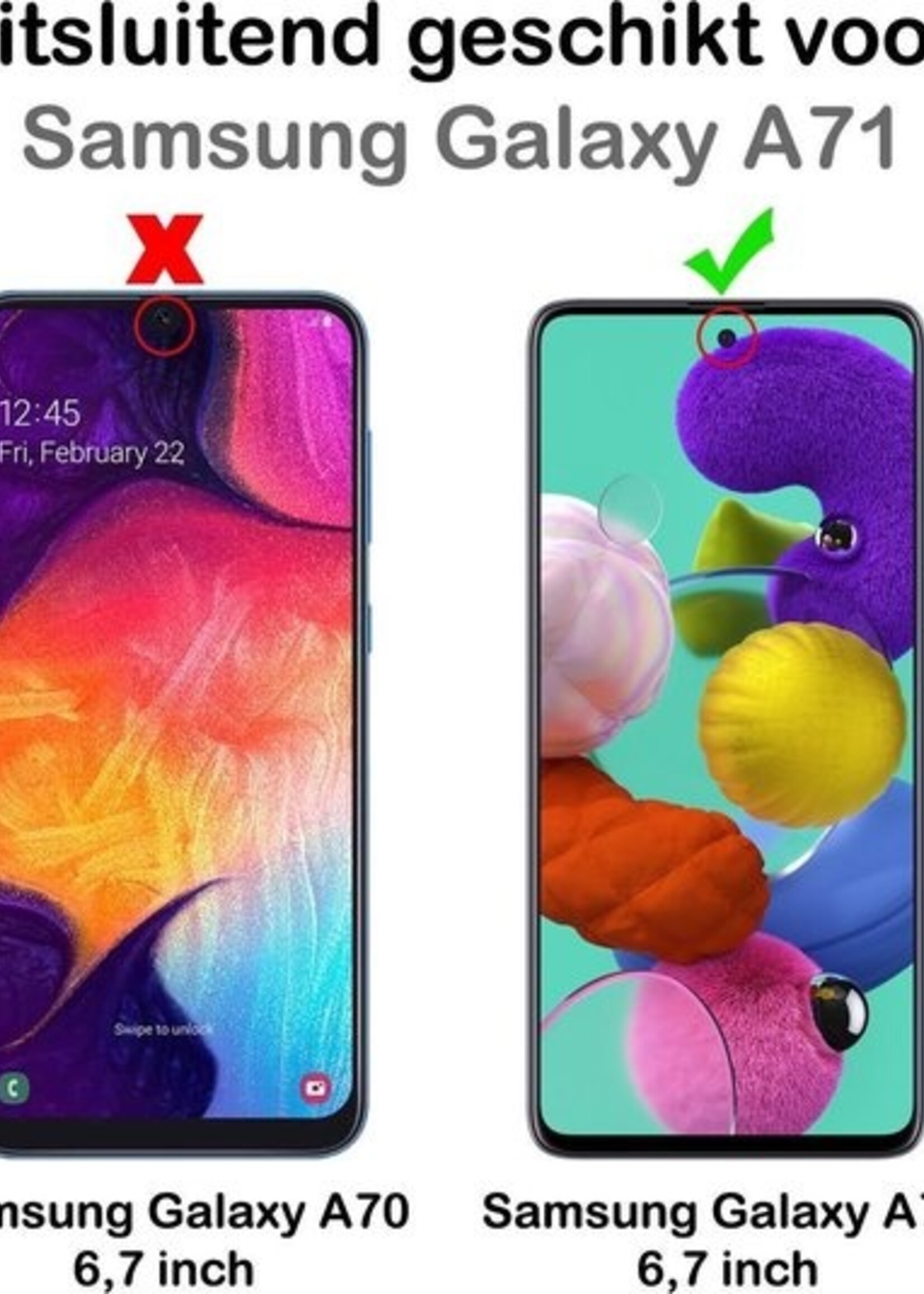 BTH Screenprotector Geschikt voor Samsung A71 Screenprotector Glas Gehard Tempered Glass - Screenprotector Geschikt voor Samsung Galaxy A71 Screen Protector Screen Cover - 3 PACK