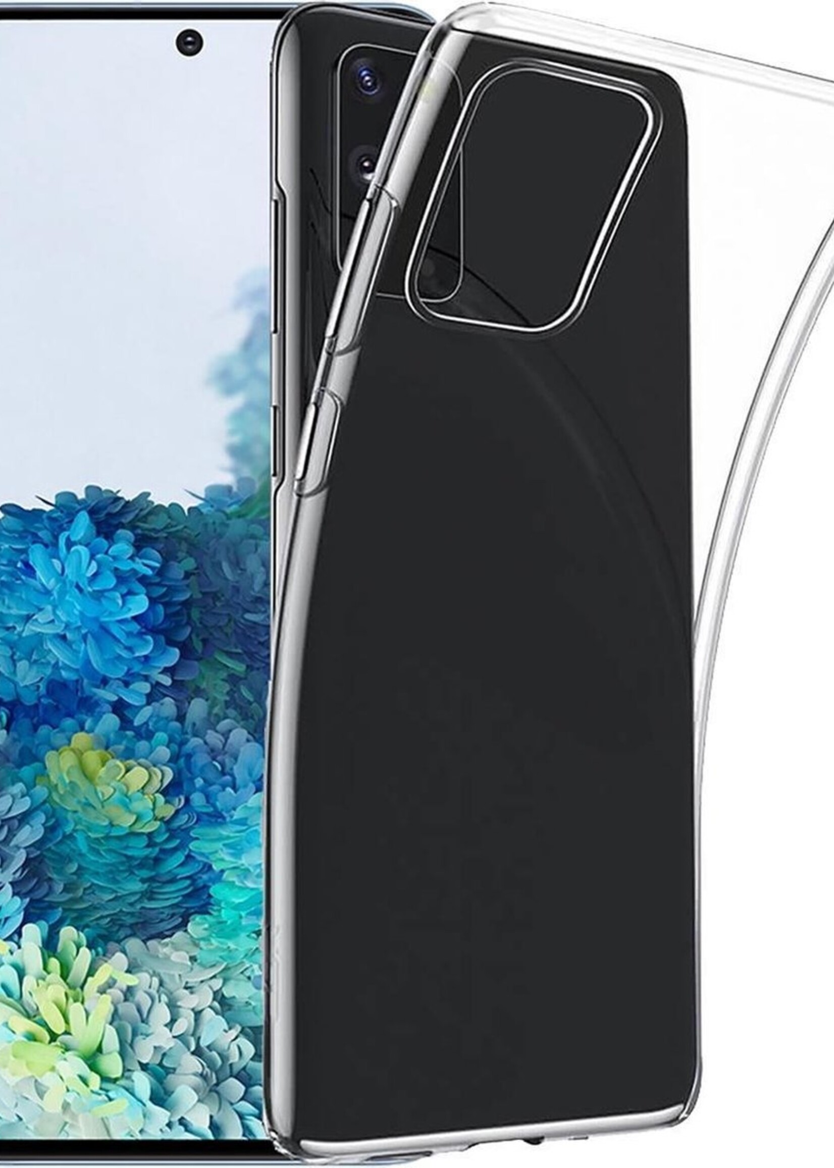 BTH Hoesje Geschikt voor Samsung S20 Ultra Hoesje Siliconen Case Hoes - Hoes Geschikt voor Samsung Galaxy S20 Ultra Hoes Cover Case - Transparant