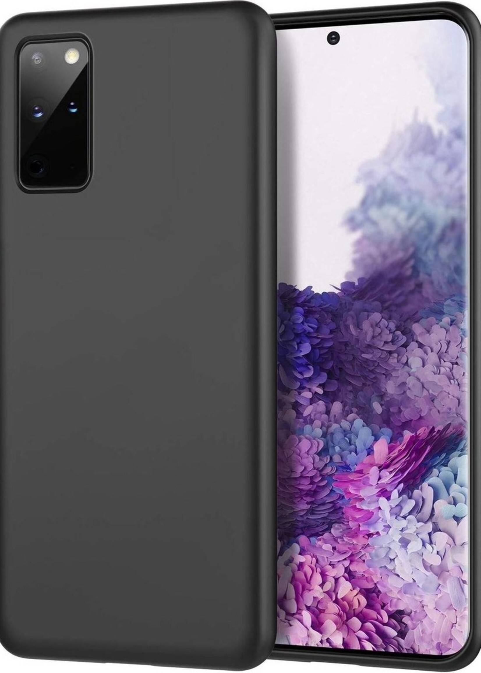 BTH Hoesje Geschikt voor Samsung S20 Plus Hoesje Siliconen Case Hoes - Hoes Geschikt voor Samsung Galaxy S20 Plus Hoes Cover Case - Zwart