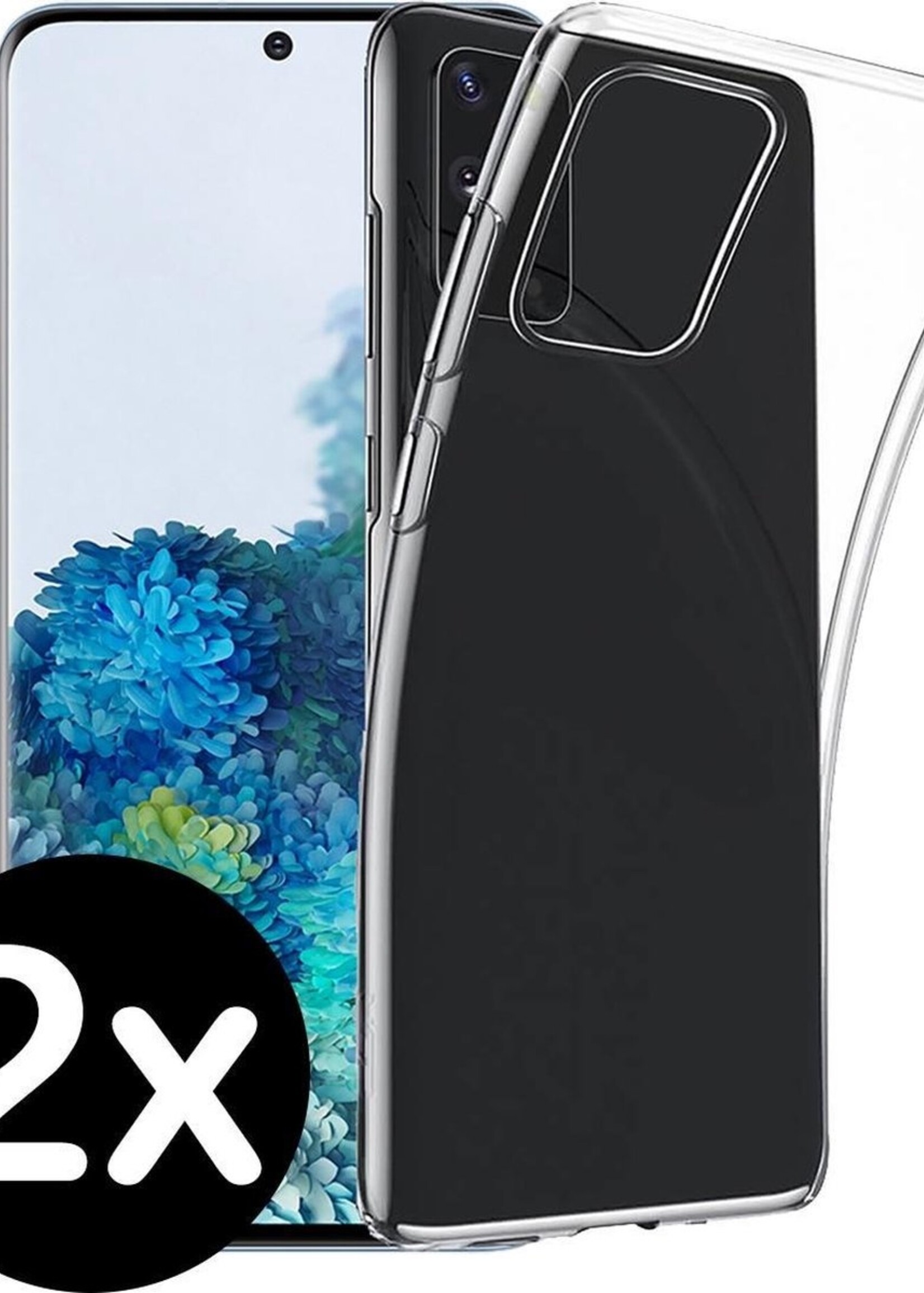 BTH Hoesje Geschikt voor Samsung S20 Hoesje Siliconen Case Hoes - Hoes Geschikt voor Samsung Galaxy S20 Hoes Cover Case - Transparant - 2 PACK