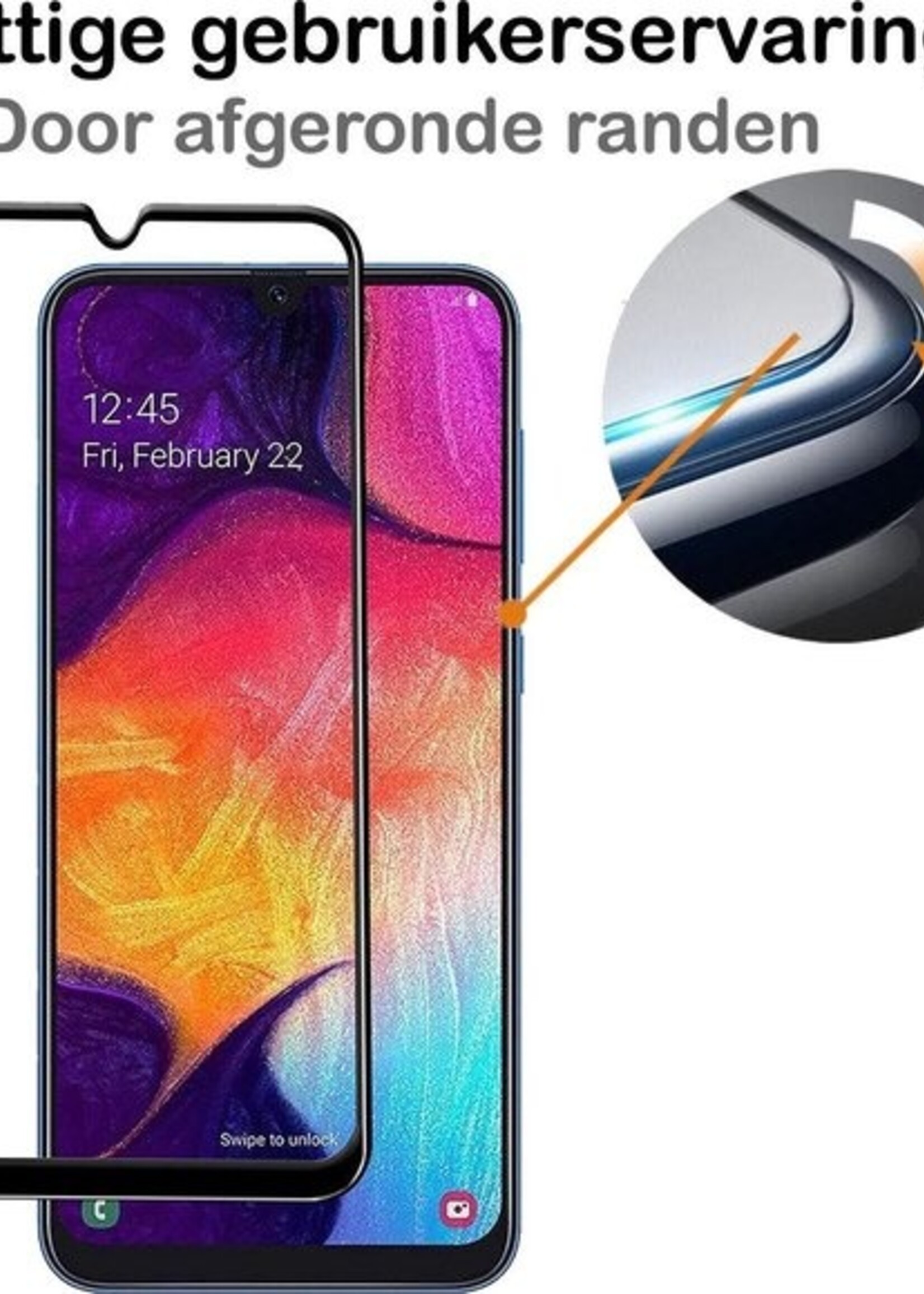 BTH Screenprotector Geschikt voor Samsung A40 Screenprotector Glas Gehard Tempered Glass Full Cover - Screenprotector Geschikt voor Samsung Galaxy A40 Screen Protector Screen Cover