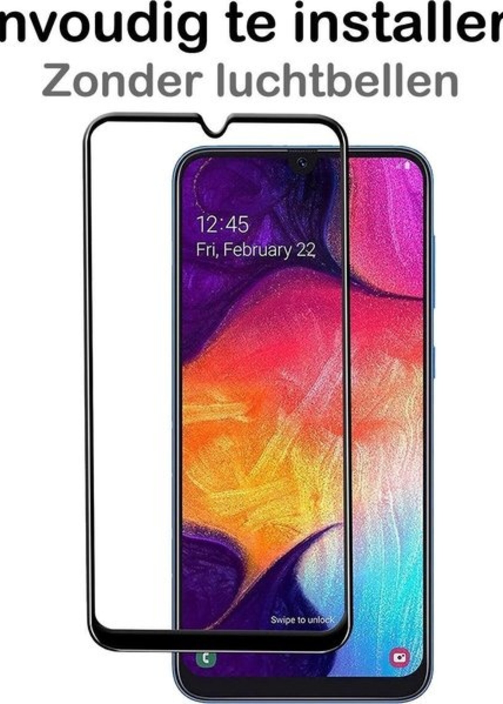 BTH Screenprotector Geschikt voor Samsung A40 Screenprotector Glas Gehard Tempered Glass Full Cover - Screenprotector Geschikt voor Samsung Galaxy A40 Screen Protector Screen Cover