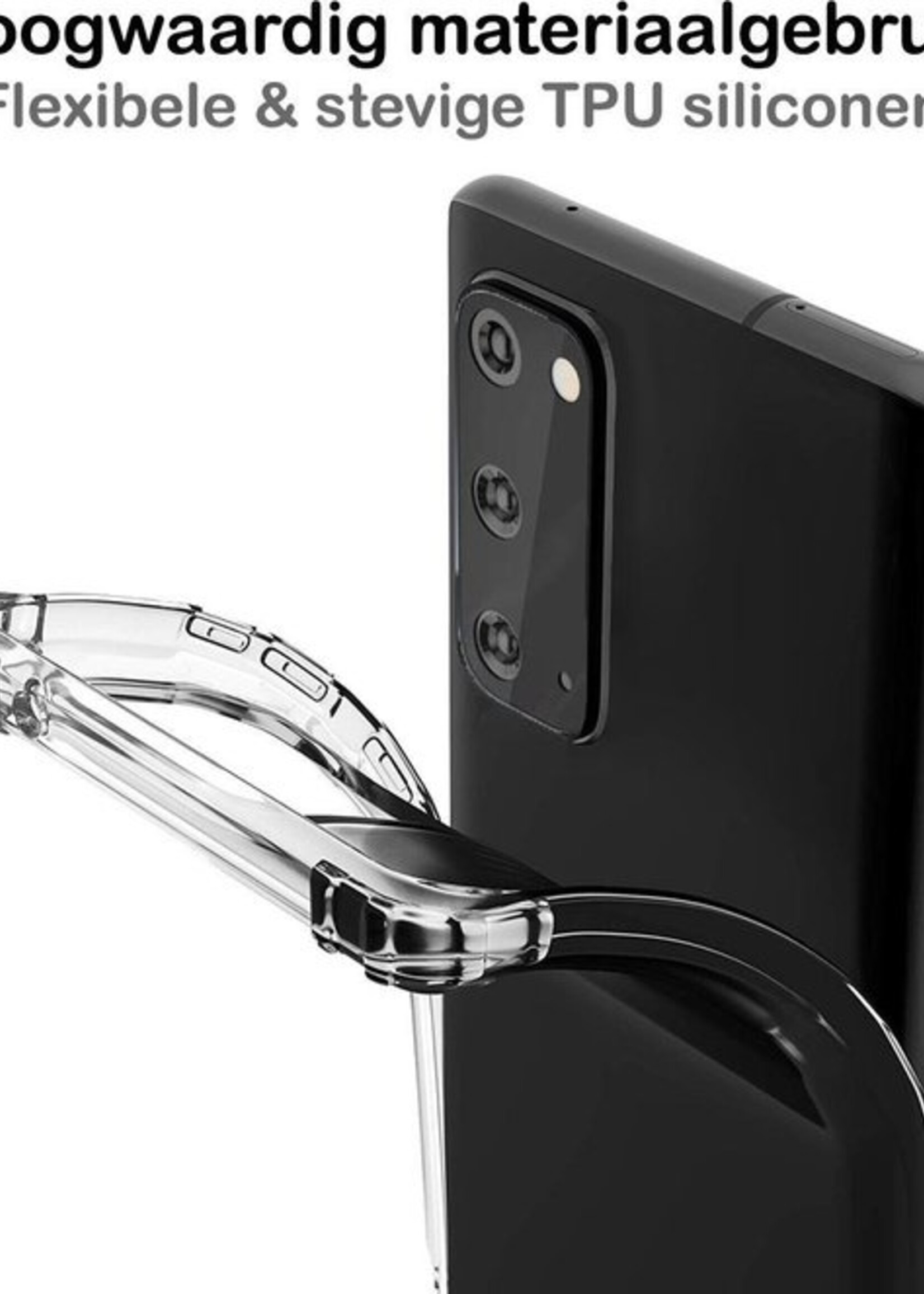 BTH Hoesje Geschikt voor Samsung S20 Hoesje Siliconen Shock Proof Case Hoes - Hoes Geschikt voor Samsung Galaxy S20 Hoes Cover Case Shockproof - Transparant - 2 PACK