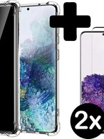 BTH BTH Samsung Galaxy S20 Ultra hoesje shock proof transparant Met 2x screenprotector glas