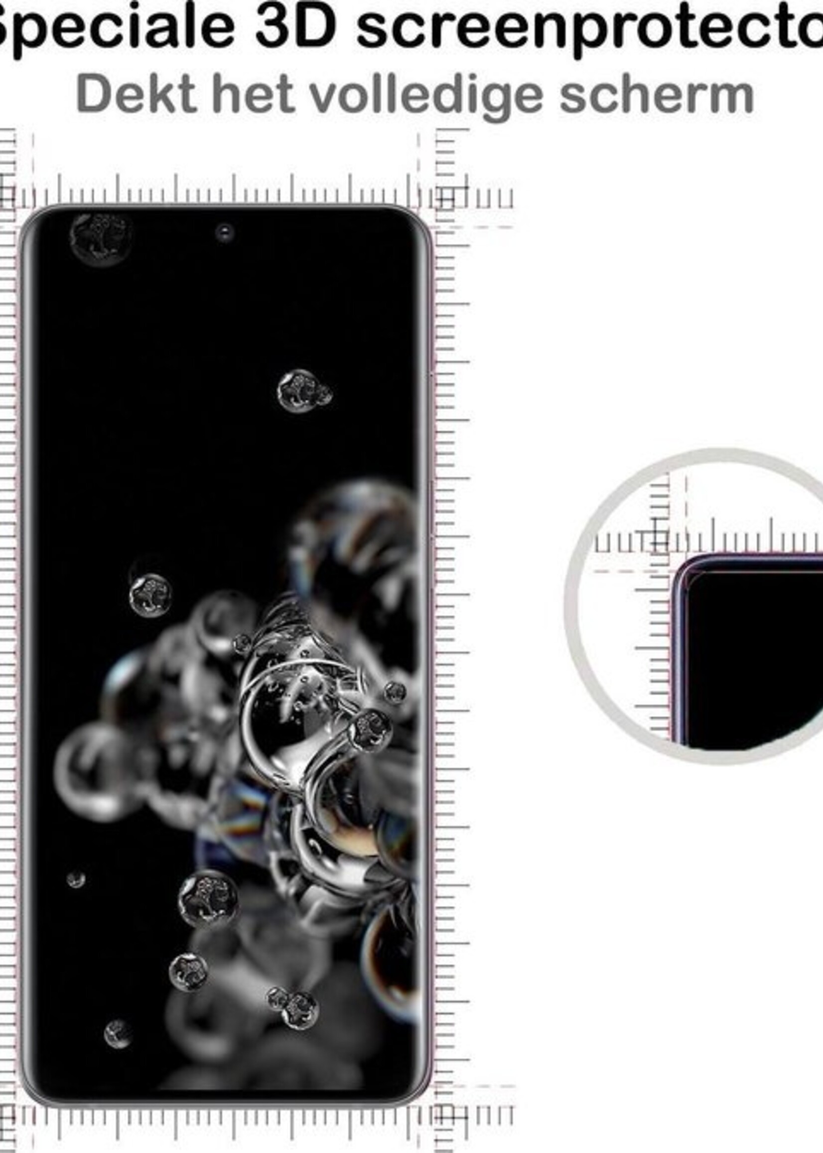 BTH Hoesje Geschikt voor Samsung S20 Ultra Hoesje Siliconen Shock Proof Case Hoes Met 2x Screenprotector - Hoes Geschikt voor Samsung Galaxy S20 Ultra Hoes Cover Case Shockproof - Transparant