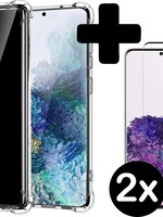 BTH BTH Samsung Galaxy S20 Plus hoesje shock proof transparant Met 2x screenprotector glas