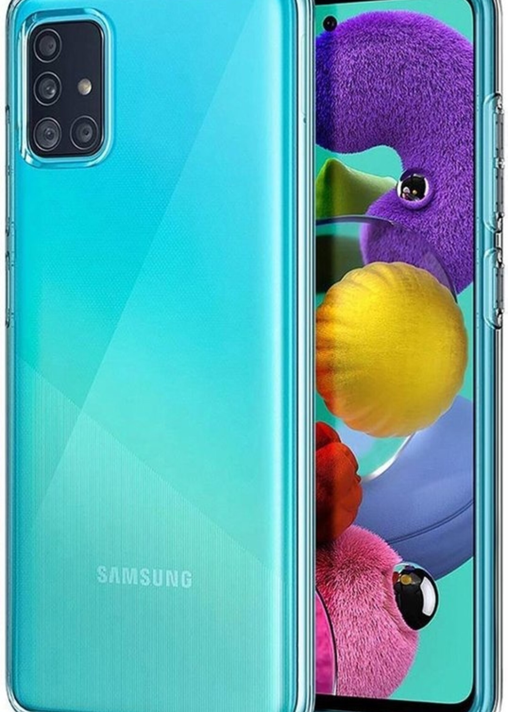 BTH Hoesje Geschikt voor Samsung A51 Hoesje Siliconen Case Hoes - Hoes Geschikt voor Samsung Galaxy A51 Hoes Cover Case - Transparant - 2 PACK