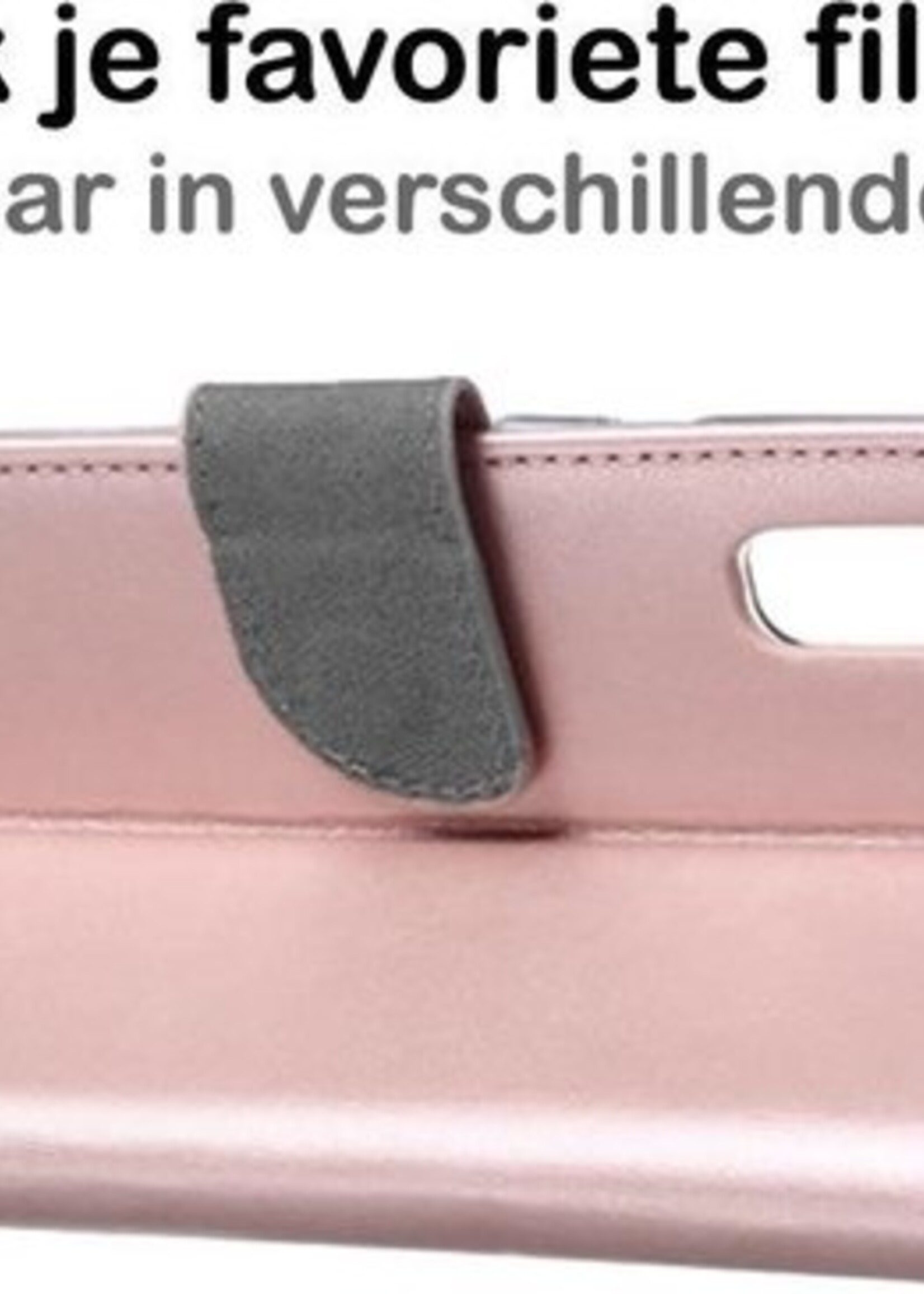 BTH Hoesje Geschikt voor Samsung Galaxy A50 Hoesje Book Case Hoes Portemonnee Cover Walletcase - Hoes Geschikt voor Samsung A50 Hoes Bookcase Hoesje - Rosé goud