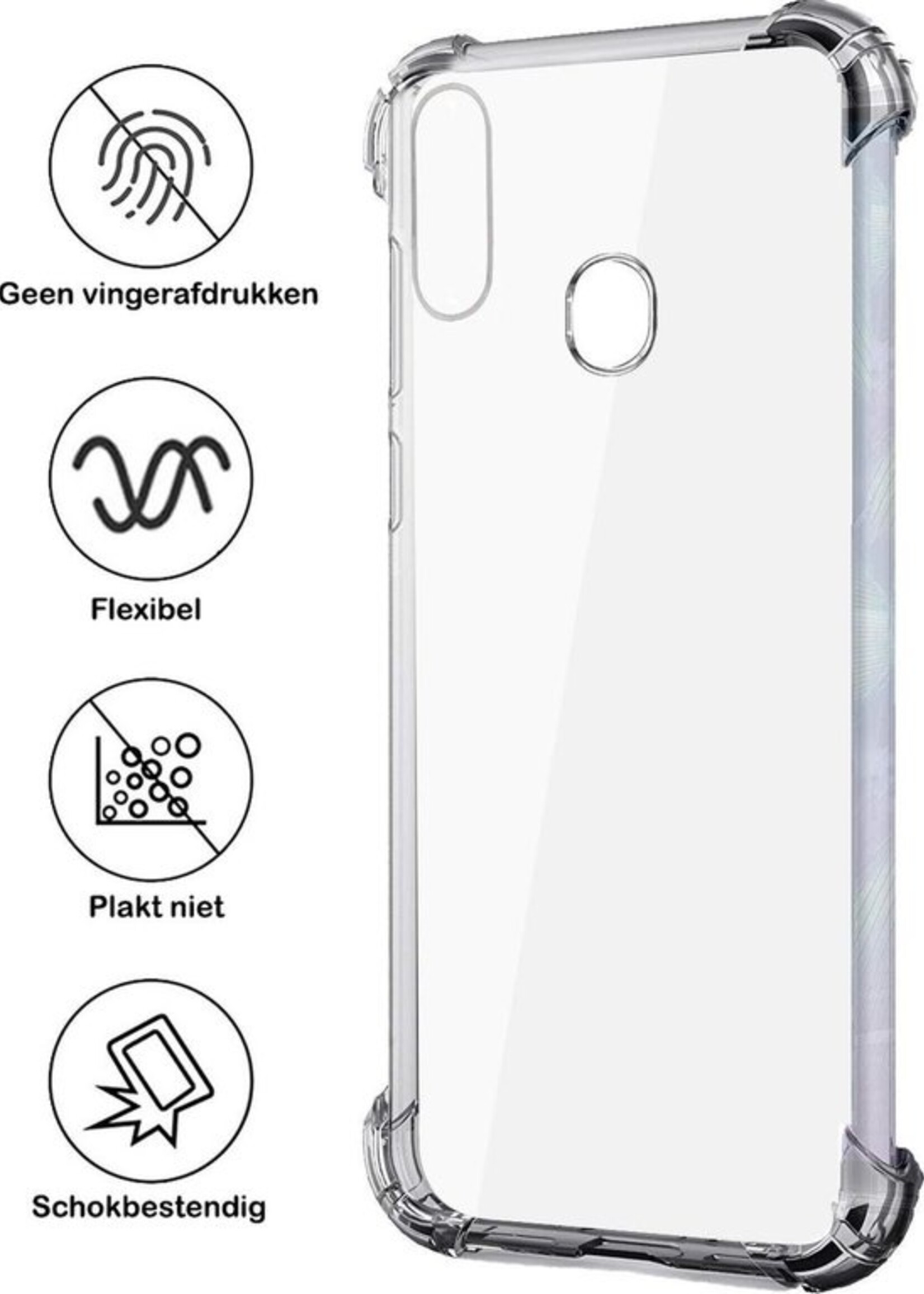BTH Hoesje Geschikt voor Samsung A10e Hoesje Siliconen Shock Proof Case Hoes - Hoes Geschikt voor Samsung Galaxy A10e Hoes Cover Case Shockproof - Transparant