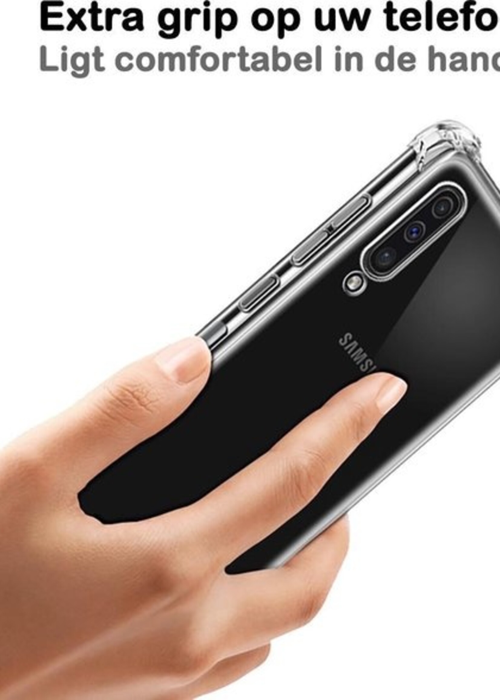 BTH Hoesje Geschikt voor Samsung A10e Hoesje Siliconen Shock Proof Case Hoes - Hoes Geschikt voor Samsung Galaxy A10e Hoes Cover Case Shockproof - Transparant