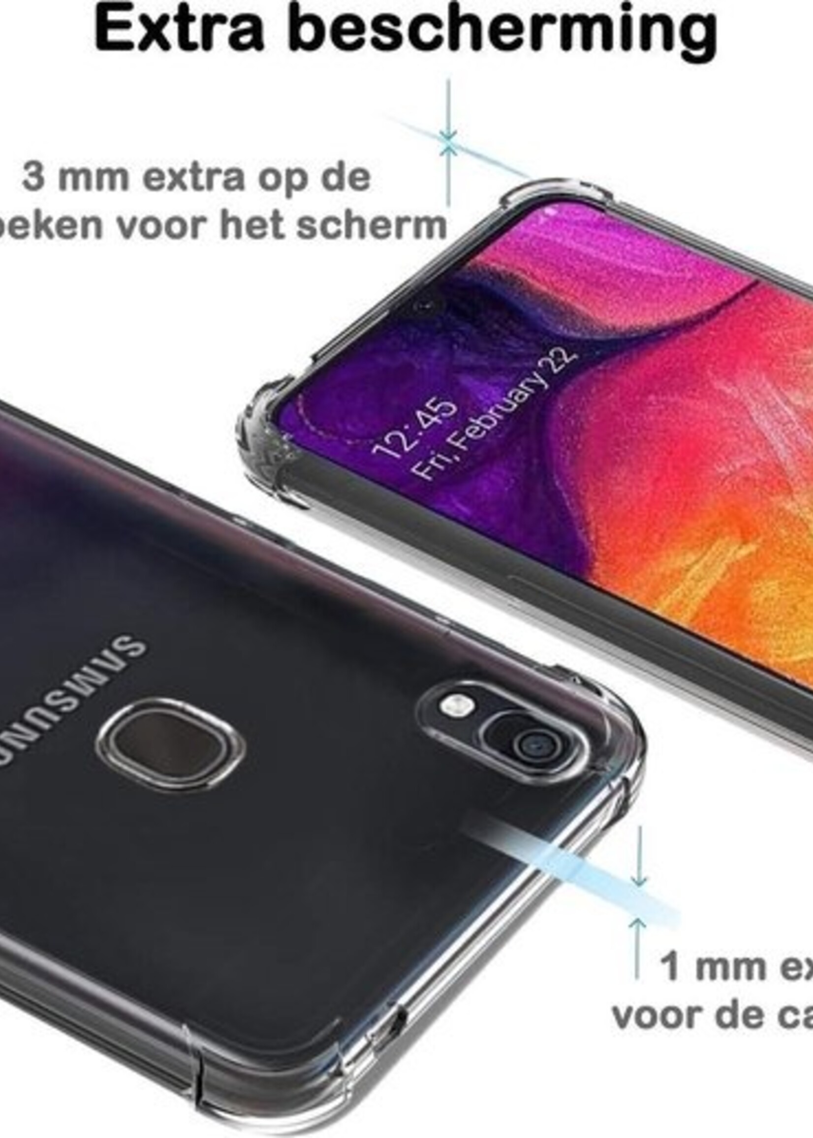 BTH Hoesje Geschikt voor Samsung A10e Hoesje Siliconen Shock Proof Case Hoes - Hoes Geschikt voor Samsung Galaxy A10e Hoes Cover Case Shockproof - Transparant