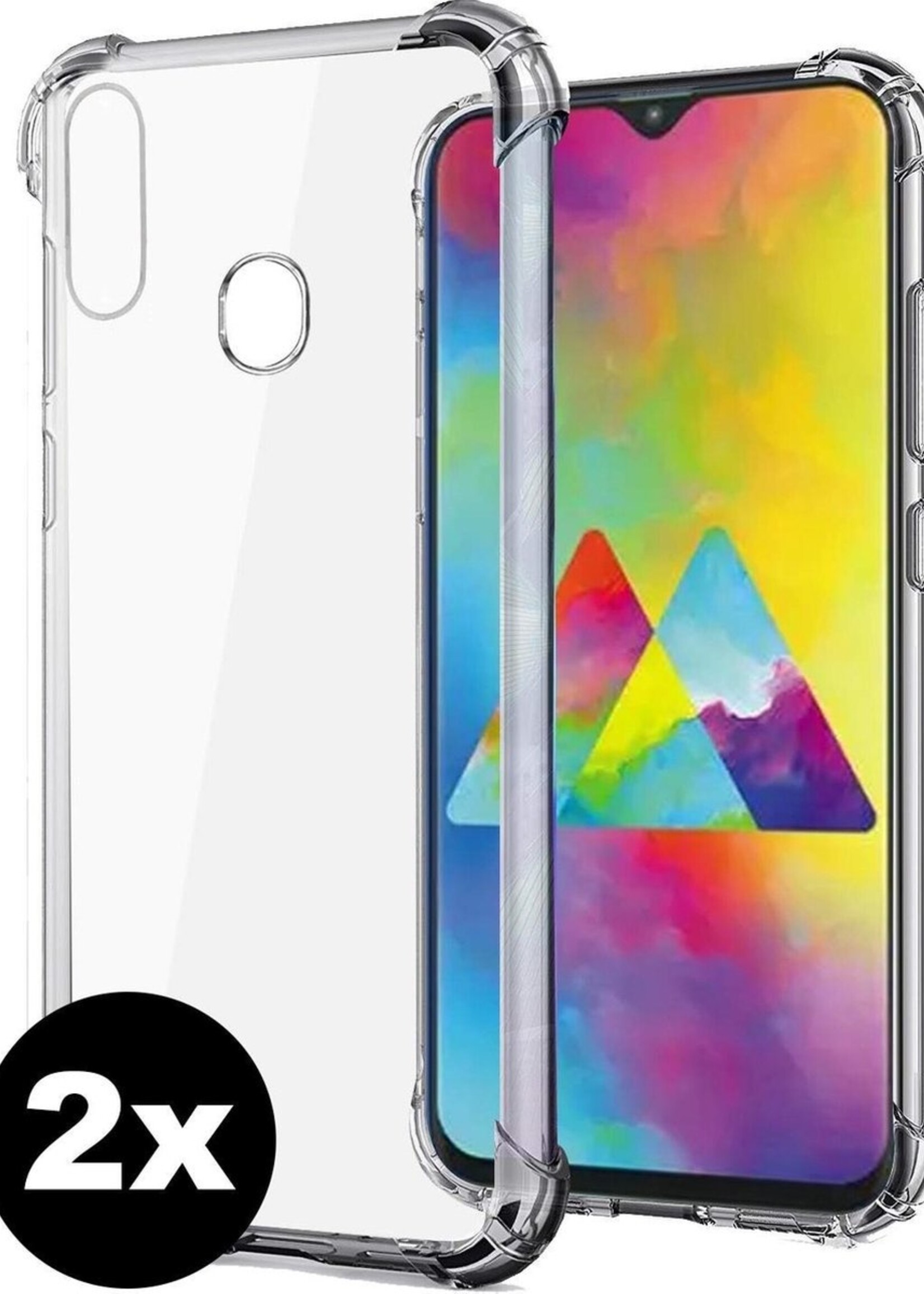 BTH Hoesje Geschikt voor Samsung A10e Hoesje Siliconen Shock Proof Case Hoes - Hoes Geschikt voor Samsung Galaxy A10e Hoes Cover Case Shockproof - Transparant - 2 PACK