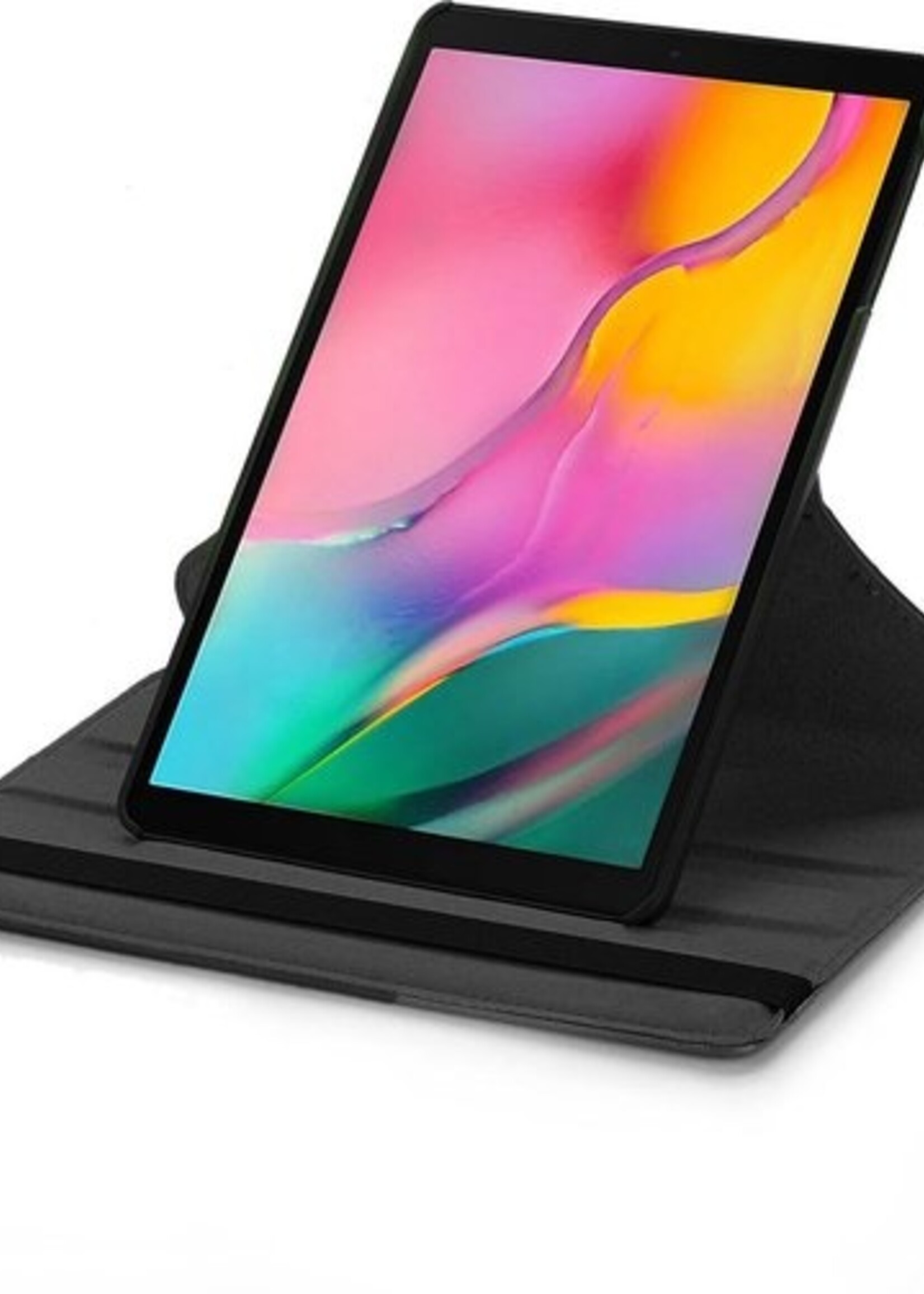 BTH Hoes Geschikt voor Samsung Galaxy Tab A 10.5 2018 Hoes Case 360 Draaibare Hoes Cover - Hoesje Geschikt voor Samsung Tab A 10.5 2018 Hoesje Draaibaar - Zwart