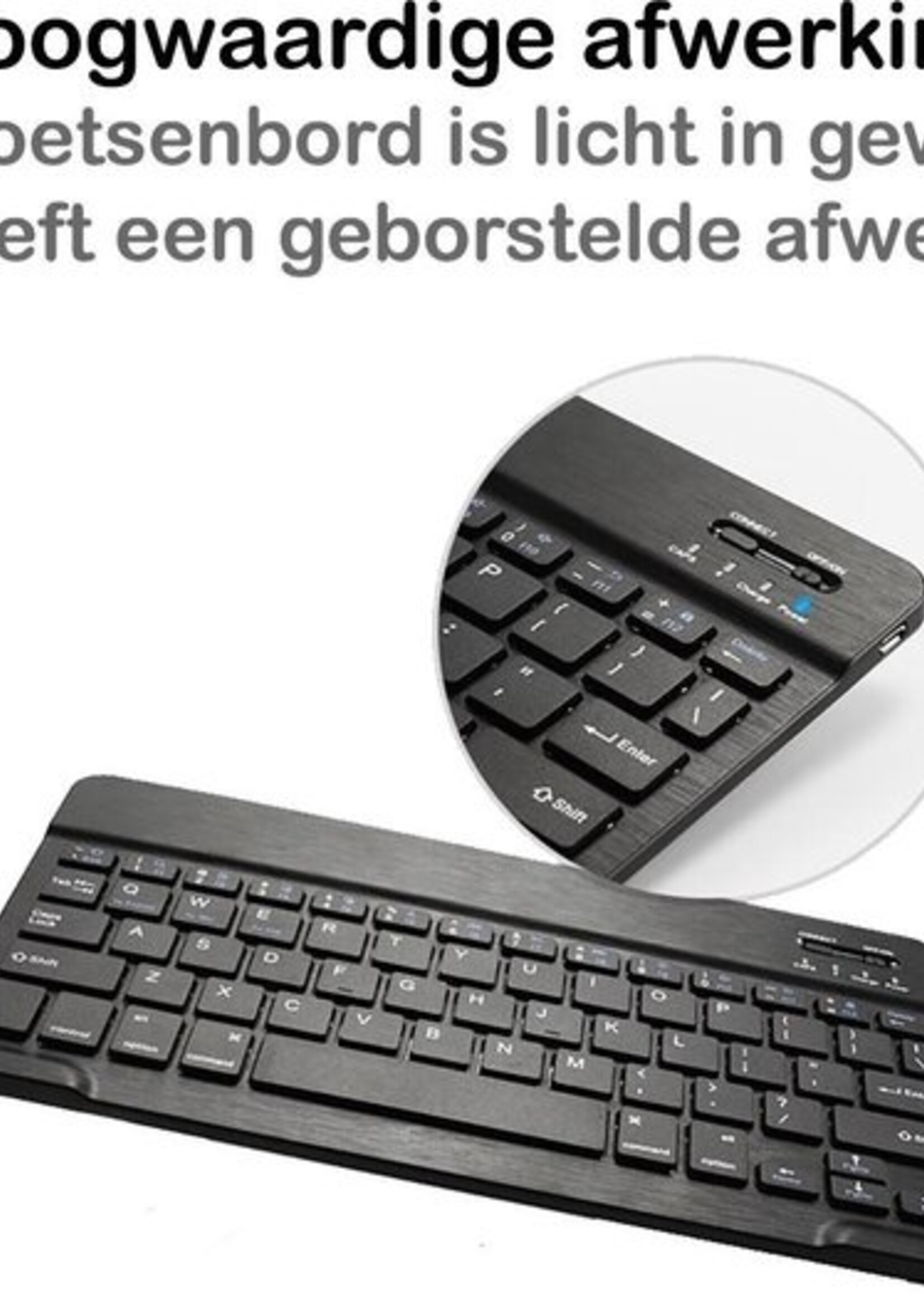 BTH Hoes Geschikt voor iPad 10.2 2019 Hoes Toetsenbord Hoesje Keyboard Case Cover Met Screenprotector - Hoesje Geschikt voor iPad 7 Hoes Toetsenbord Case - Goud