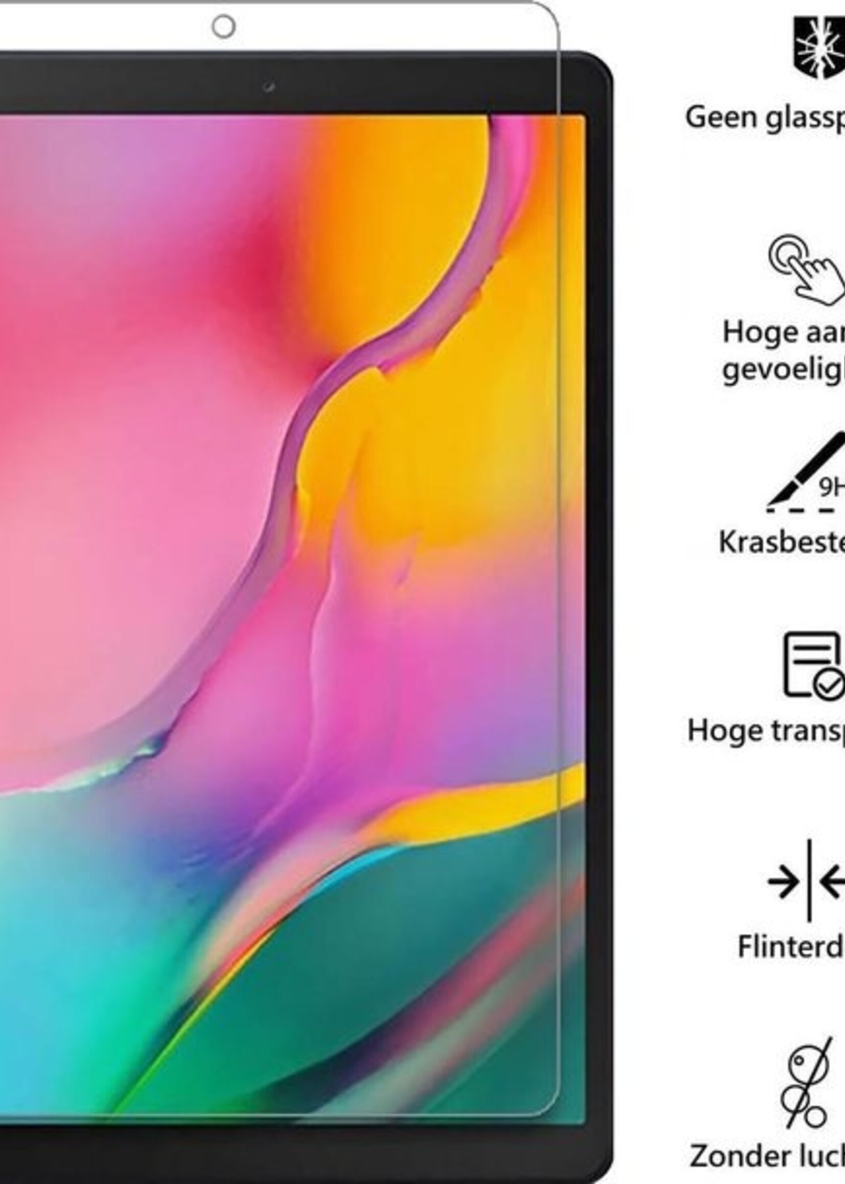 BTH Hoes Geschikt voor Samsung Galaxy Tab A 10.1 2019 Hoes Toetsenbord Hoesje Keyboard Case Cover Met Screenprotector - Hoesje Geschikt voor Samsung Tab A 10.1 (2019) Hoes Toetsenbord Case - Donkerblauw