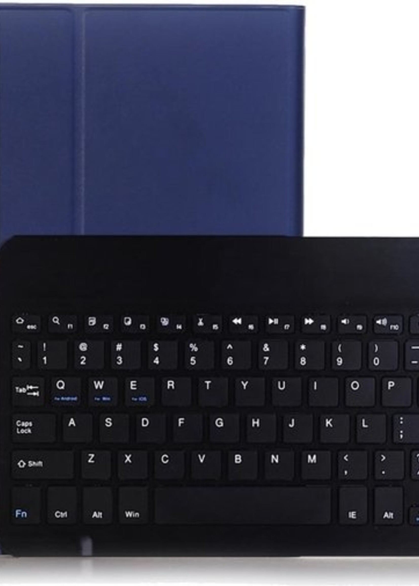 BTH Hoes Geschikt voor Samsung Galaxy Tab A 10.1 2019 Hoes Toetsenbord Hoesje Keyboard Case Cover Met Screenprotector - Hoesje Geschikt voor Samsung Tab A 10.1 (2019) Hoes Toetsenbord Case - Donkerblauw