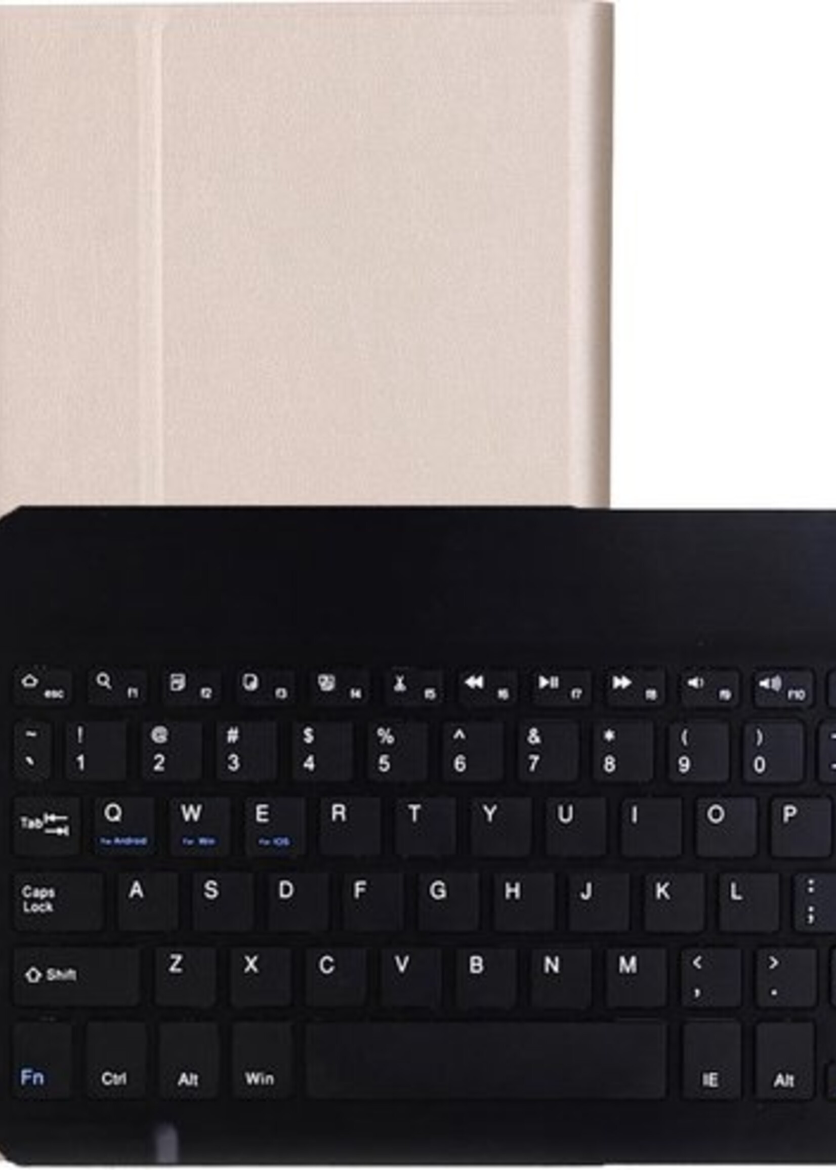 BTH Hoes Geschikt voor Samsung Galaxy Tab A 10.1 2019 Hoes Toetsenbord Hoesje Keyboard Case Cover Met Screenprotector - Hoesje Geschikt voor Samsung Tab A 10.1 (2019) Hoes Toetsenbord Case - Goud